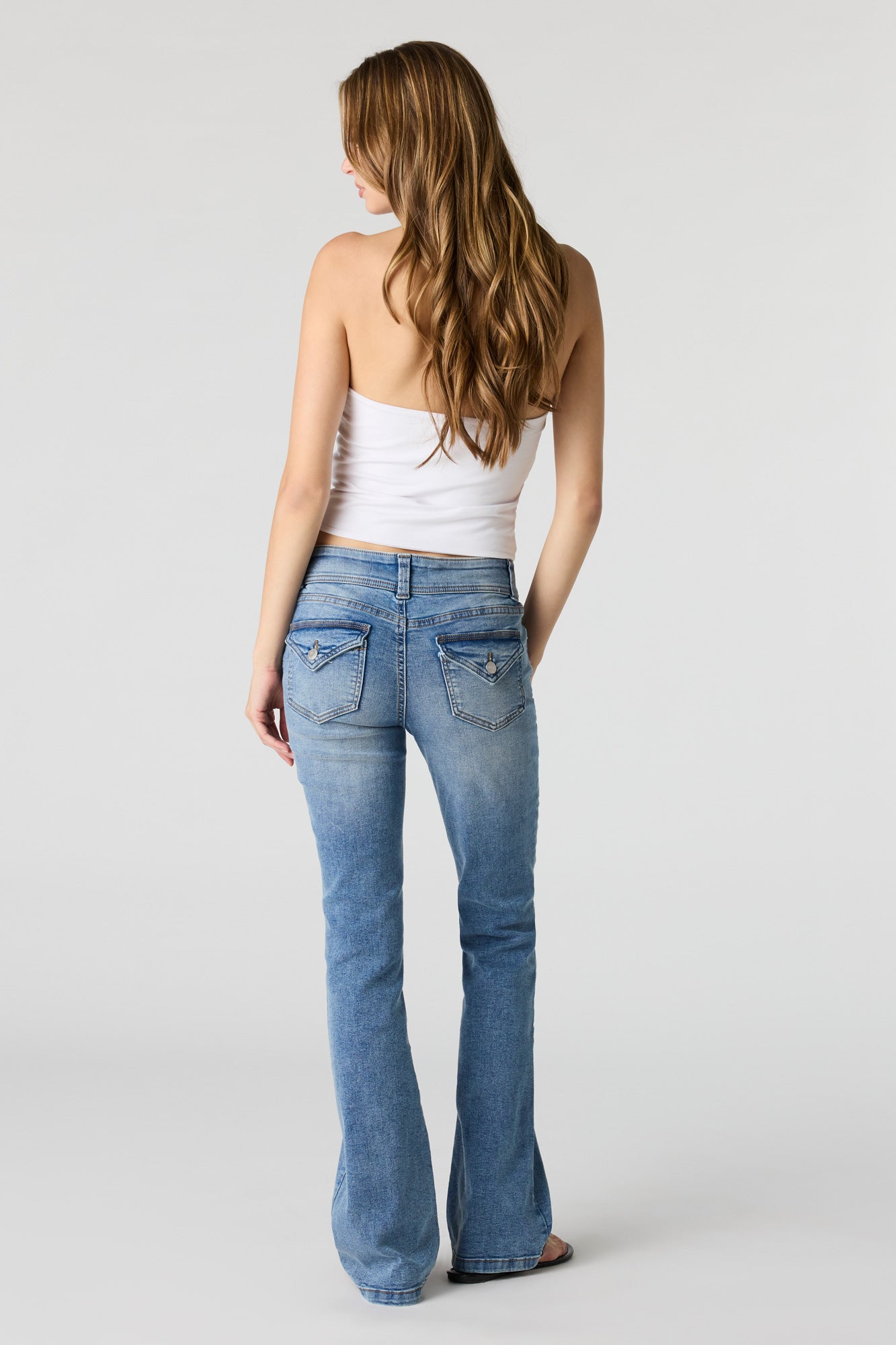 Stretch Low Rise Bootcut Dark Jean