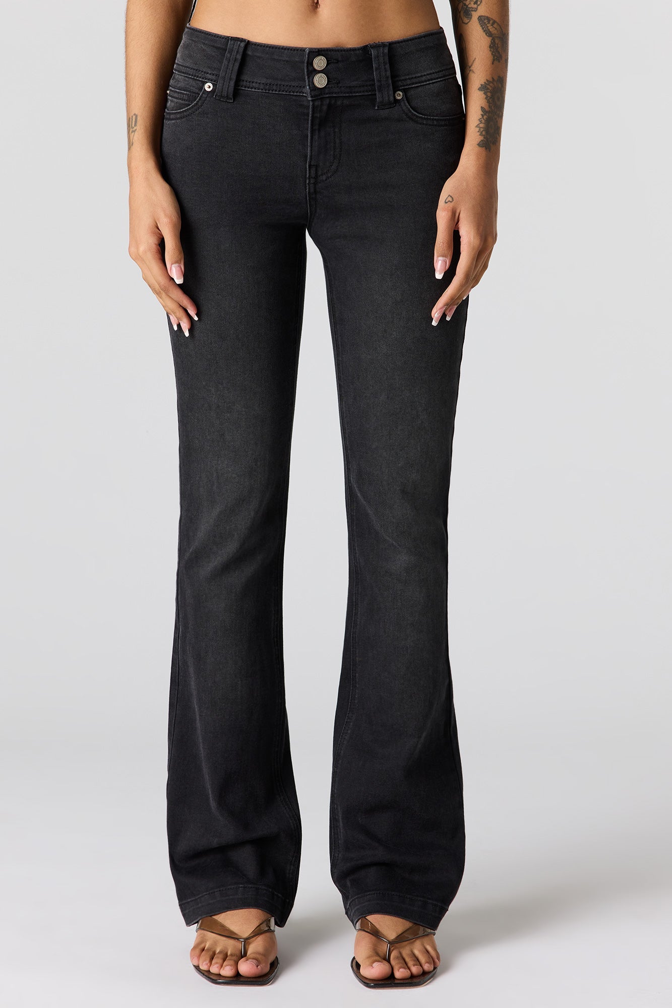 Stretch Low Rise Bootcut Black Jean