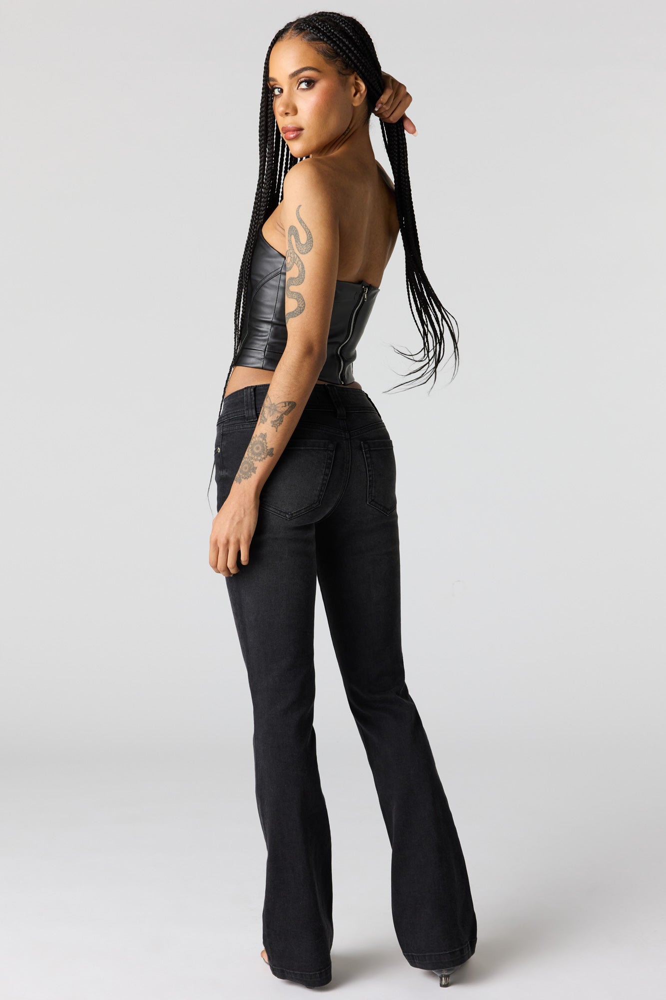 Stretch Low Rise Bootcut Black Jean
