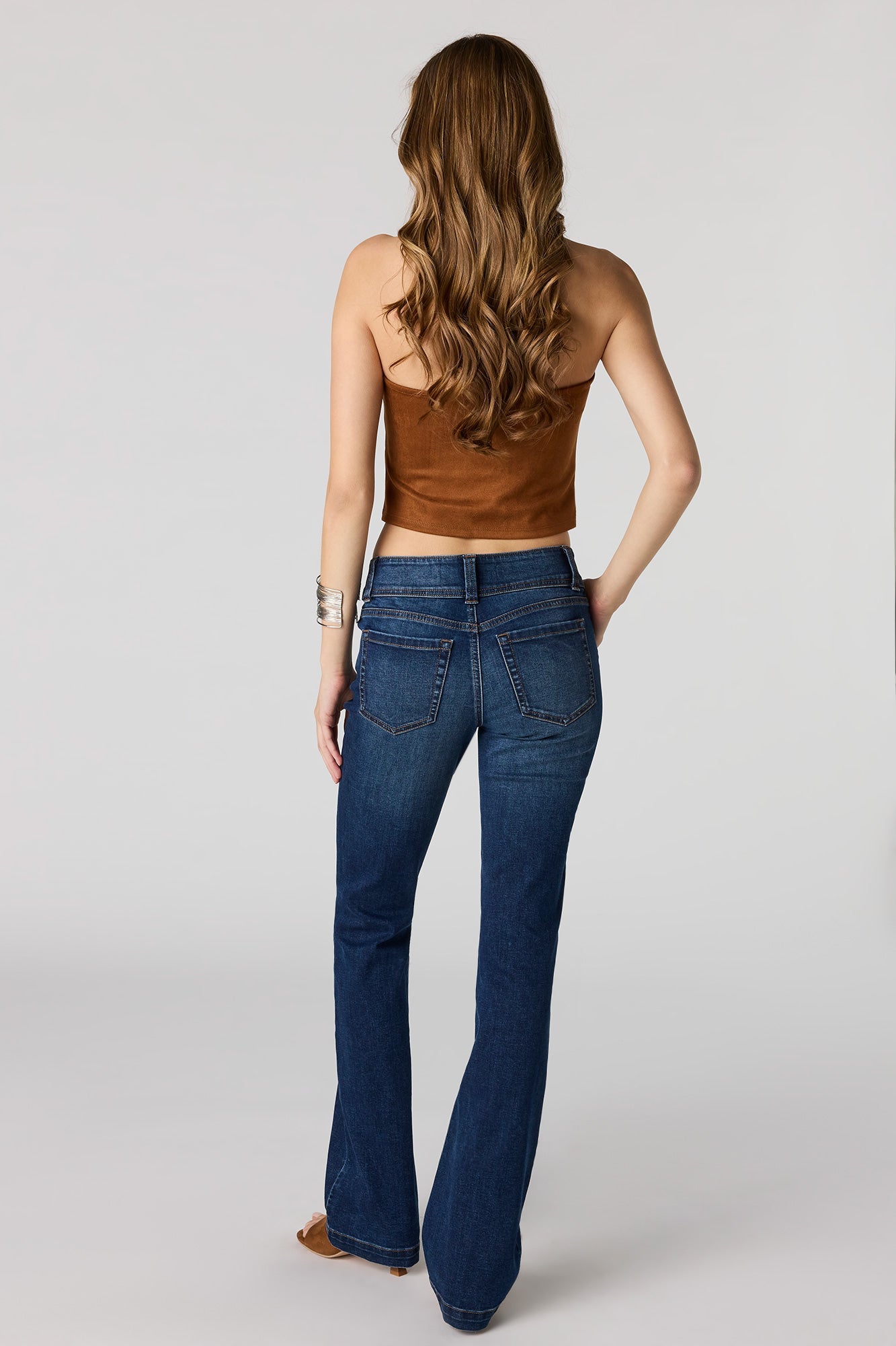 Stretch Low Rise Bootcut Dark Jean