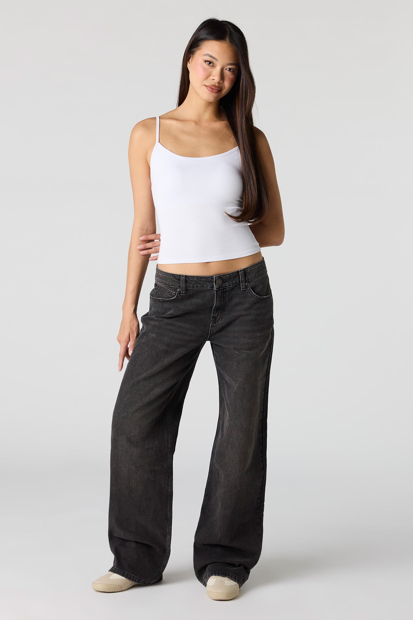 Brooklyn Low Rise Baggy Washed Black Jean