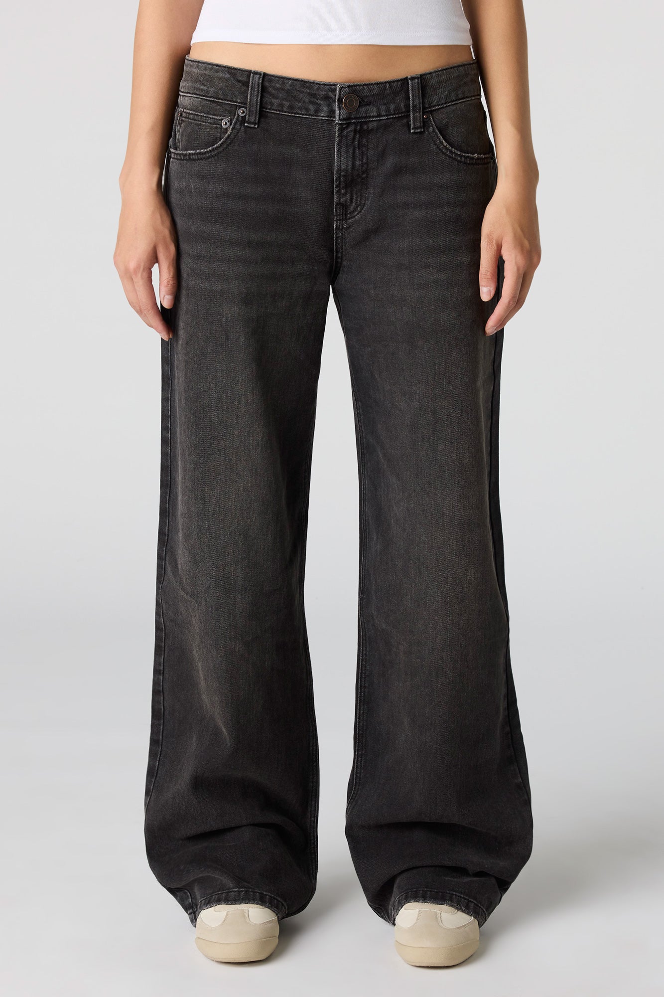 Brooklyn Low Rise Baggy Washed Black Jean