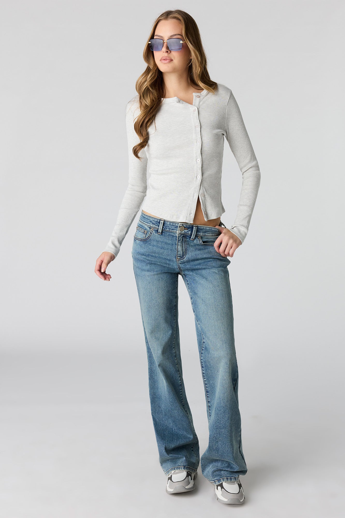 Stretch Low Rise Relaxed Flare Medium Jean