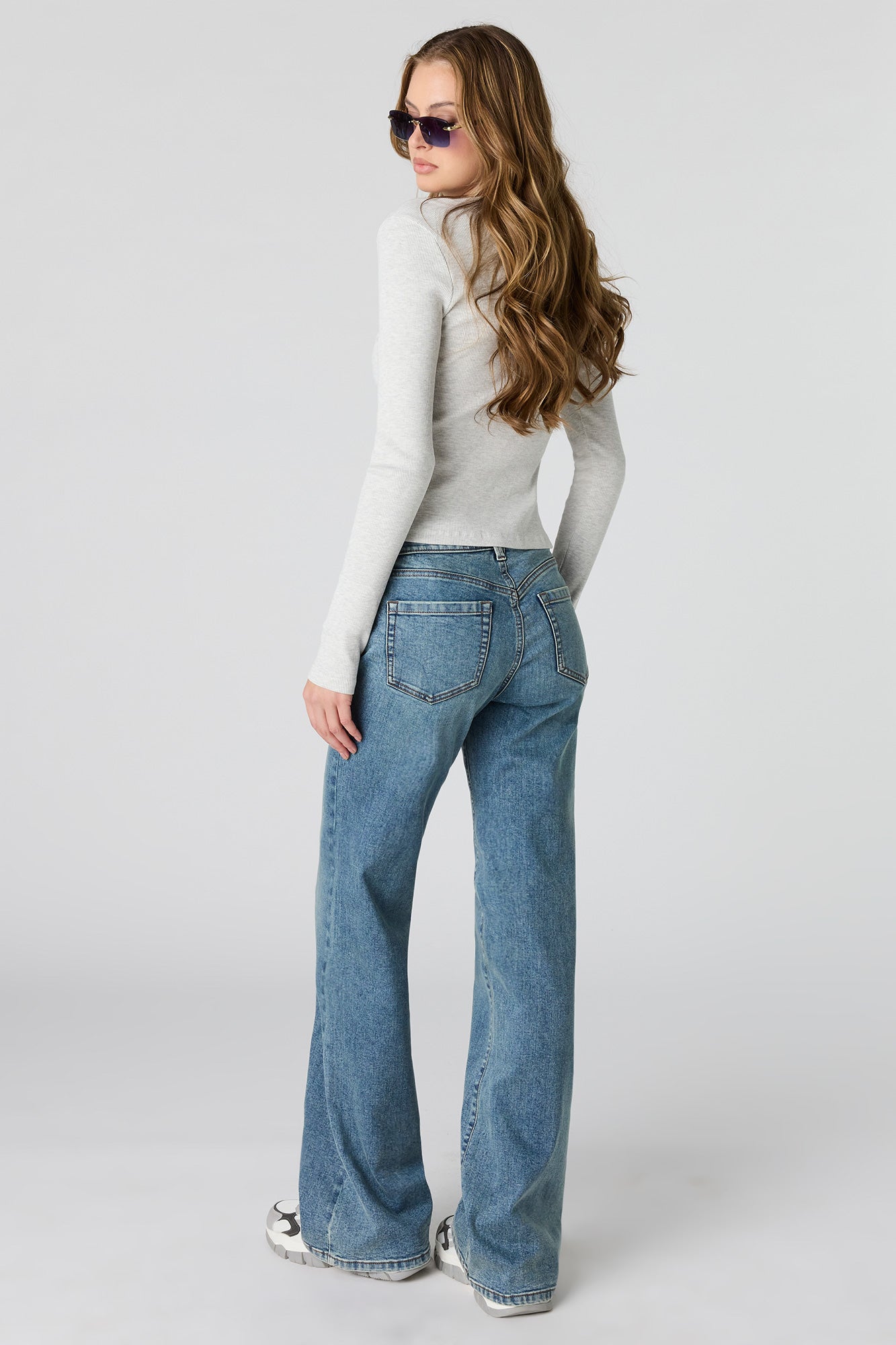 Stretch Low Rise Relaxed Flare Medium Jean