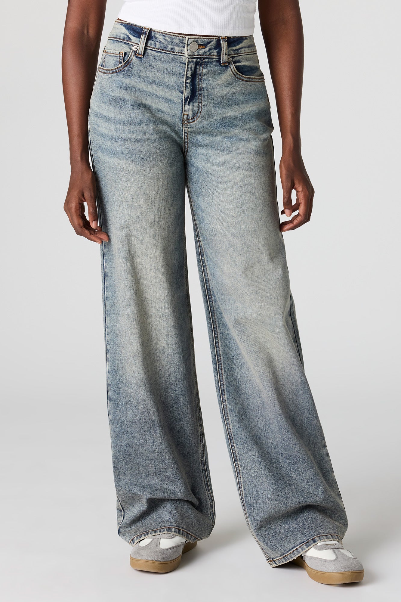 Paris Stretch High Rise Wide Leg Vintage Medium Jean
