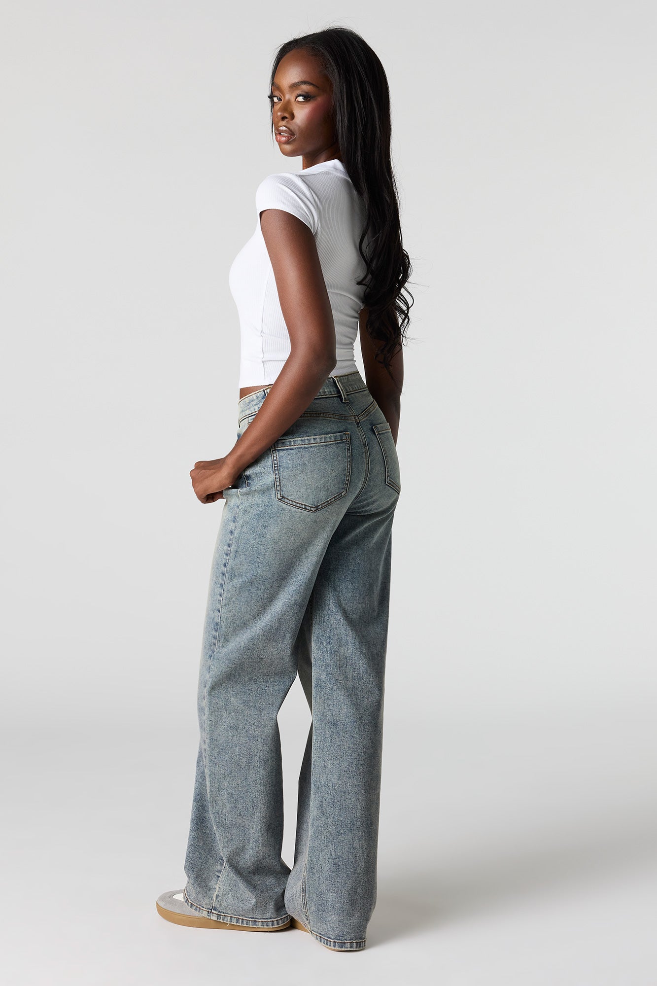 Paris Stretch High Rise Wide Leg Vintage Medium Jean