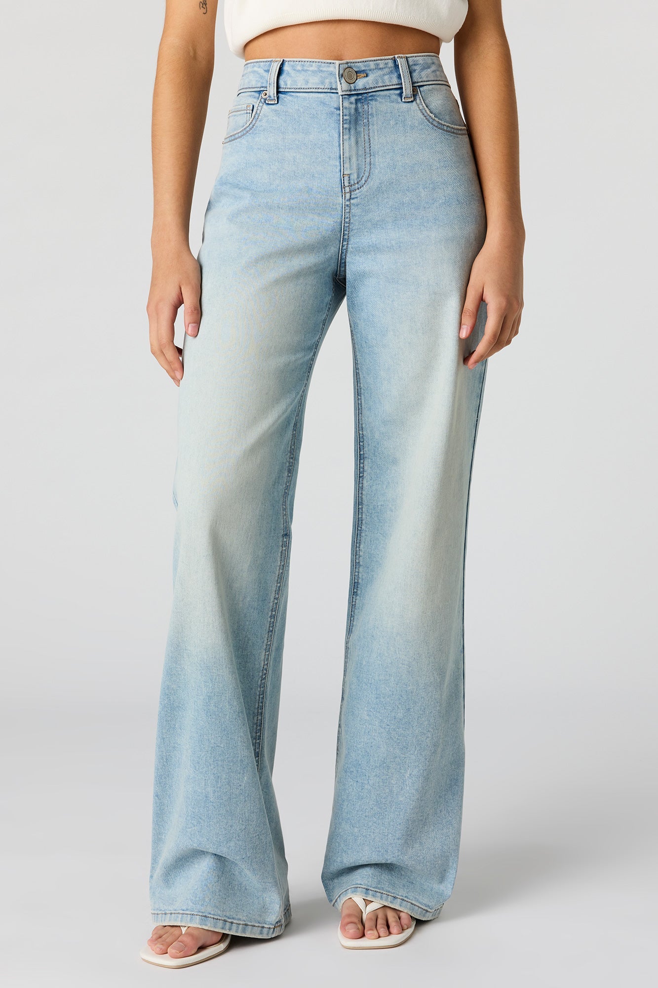Paris Stretch High Rise Wide Leg Medium Jean