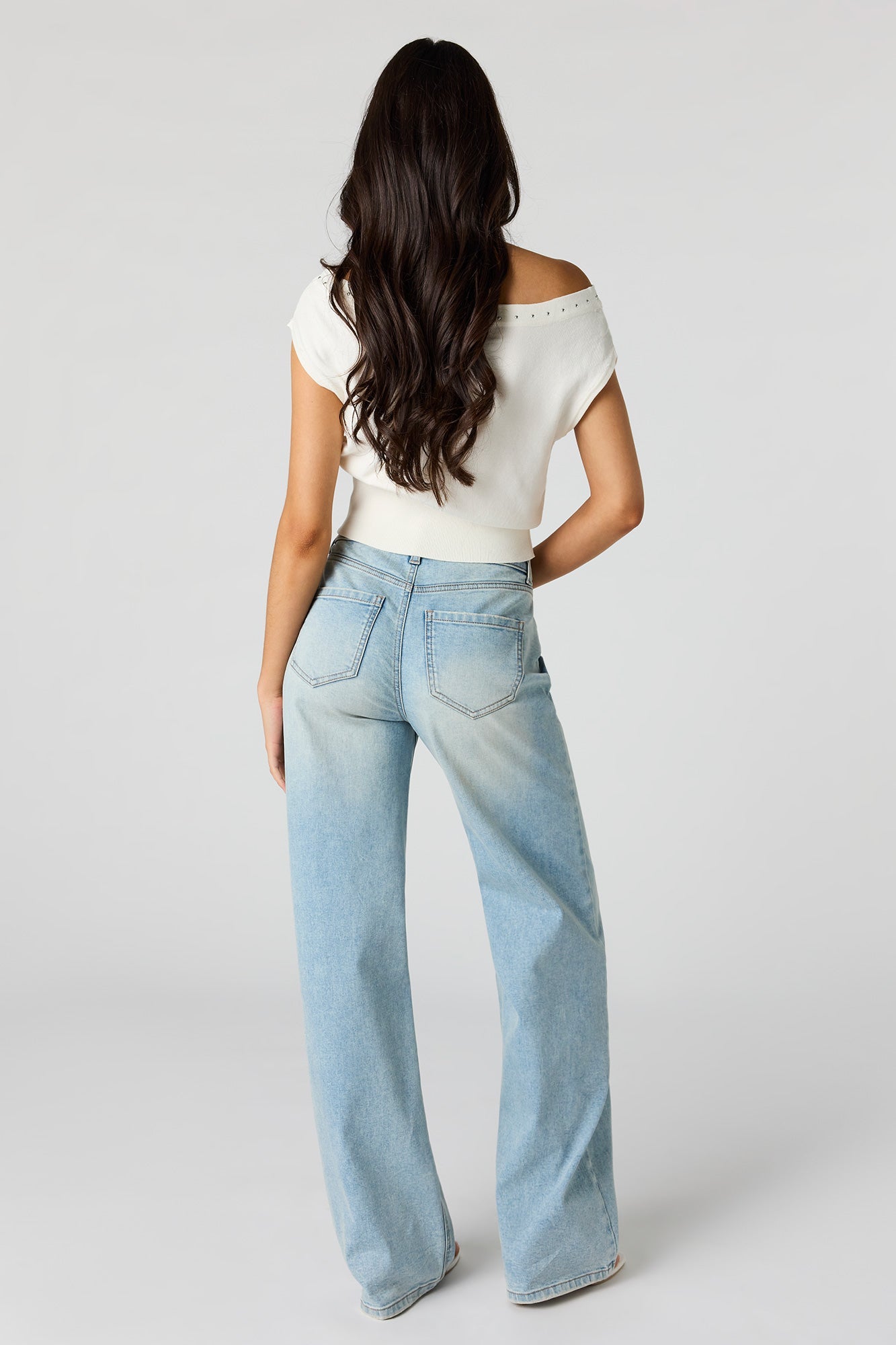 Paris Stretch High Rise Wide Leg Medium Jean