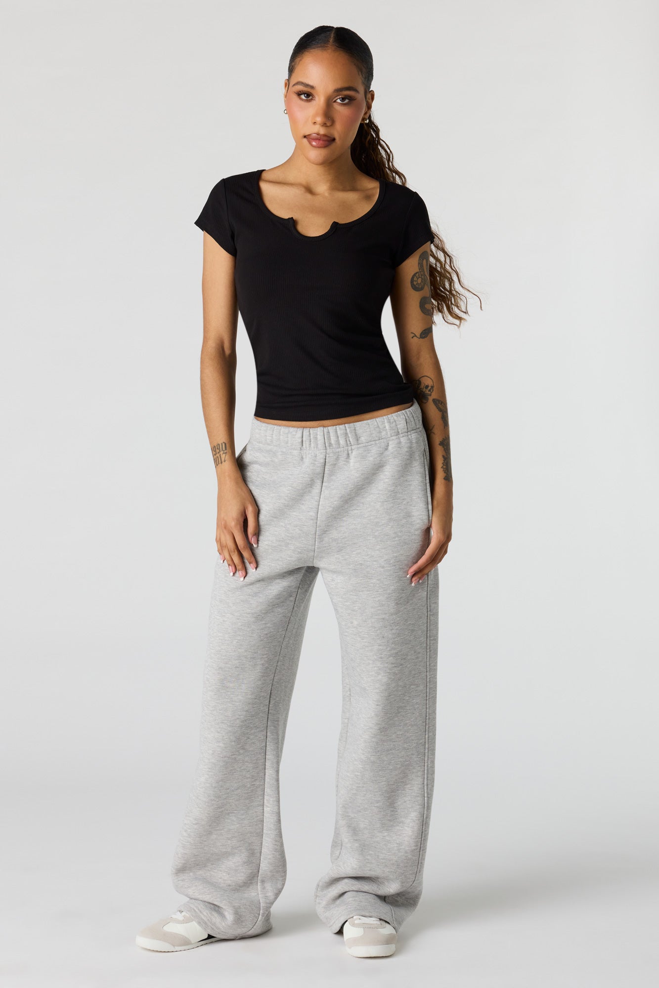 Scoop Neck Ribbed T-Shirt
