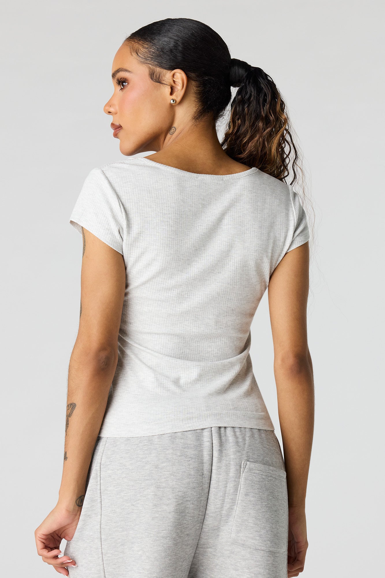 Scoop Neck Ribbed T-Shirt