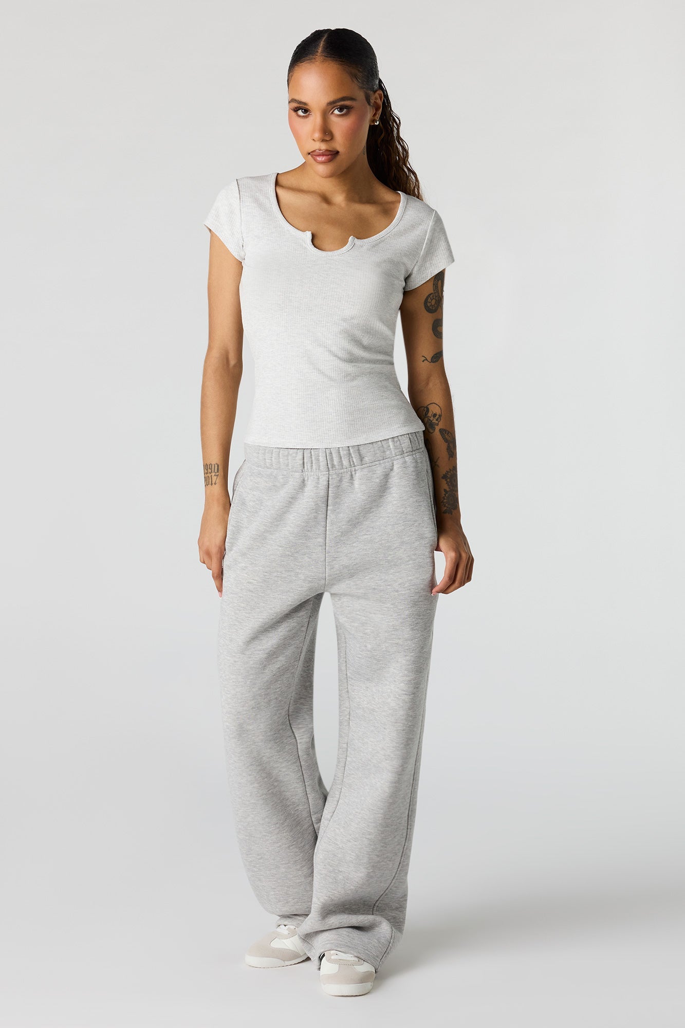 Scoop Neck Ribbed T-Shirt