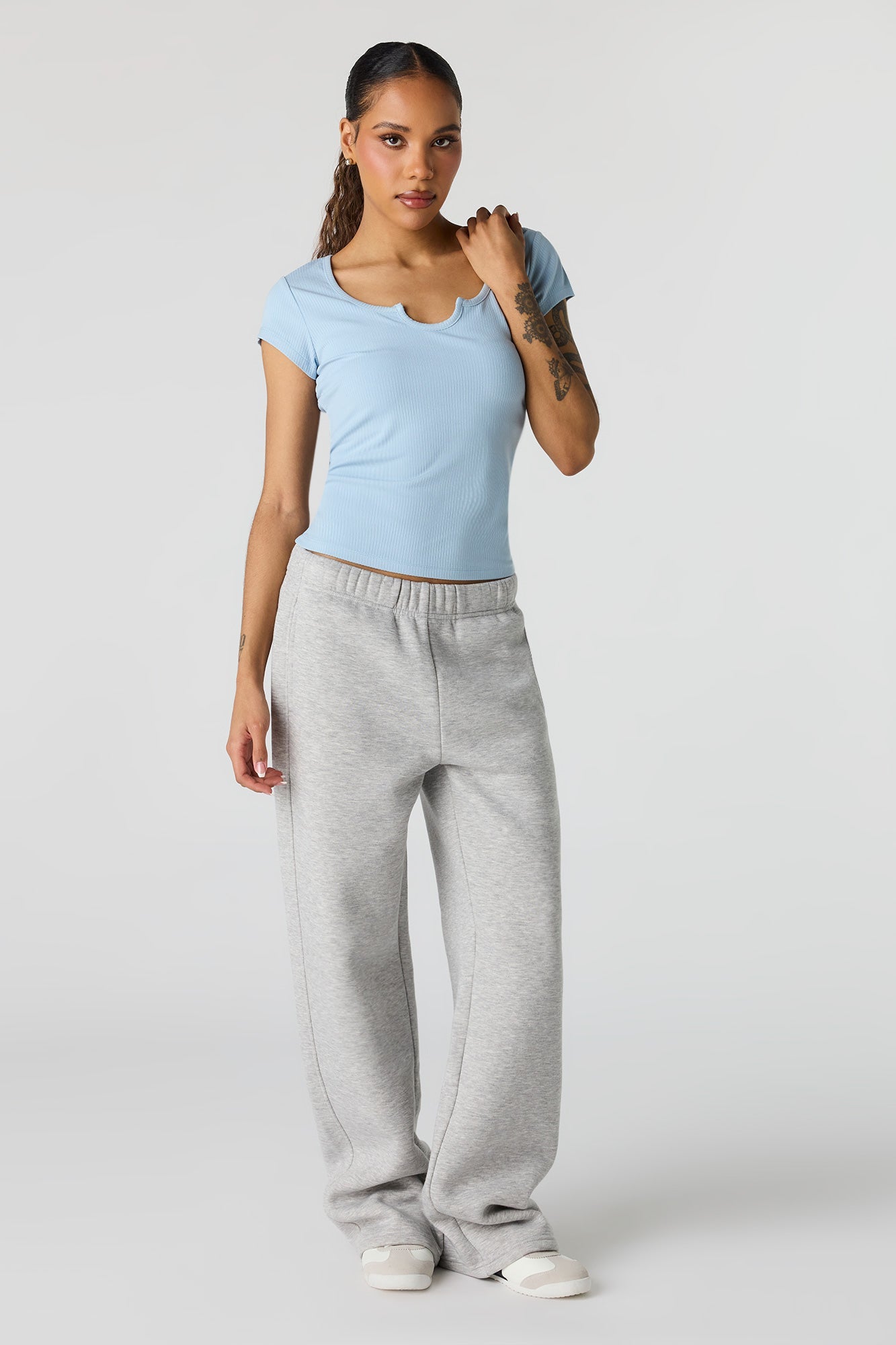 Scoop Neck Ribbed T-Shirt