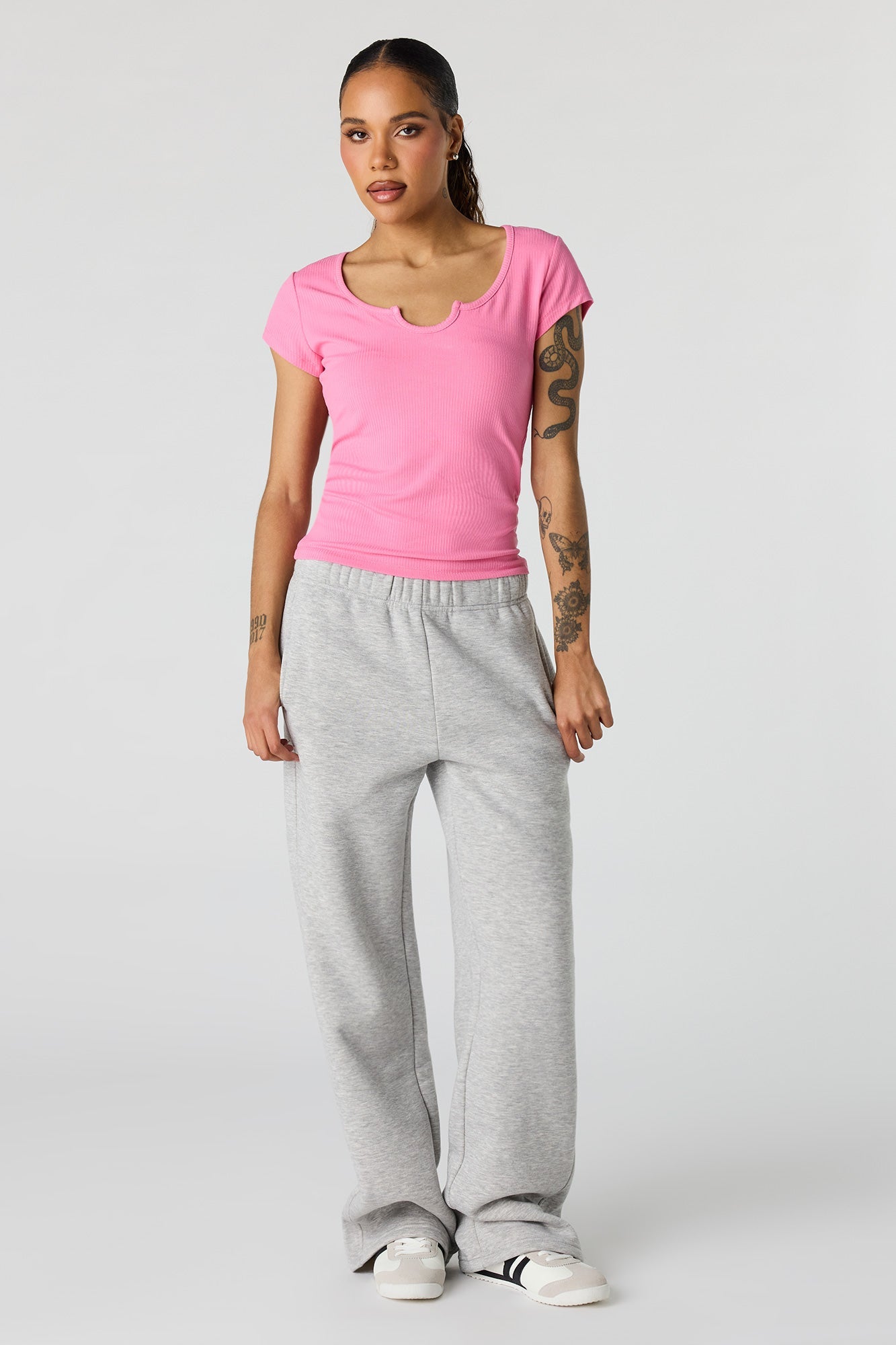 Scoop Neck Ribbed T-Shirt