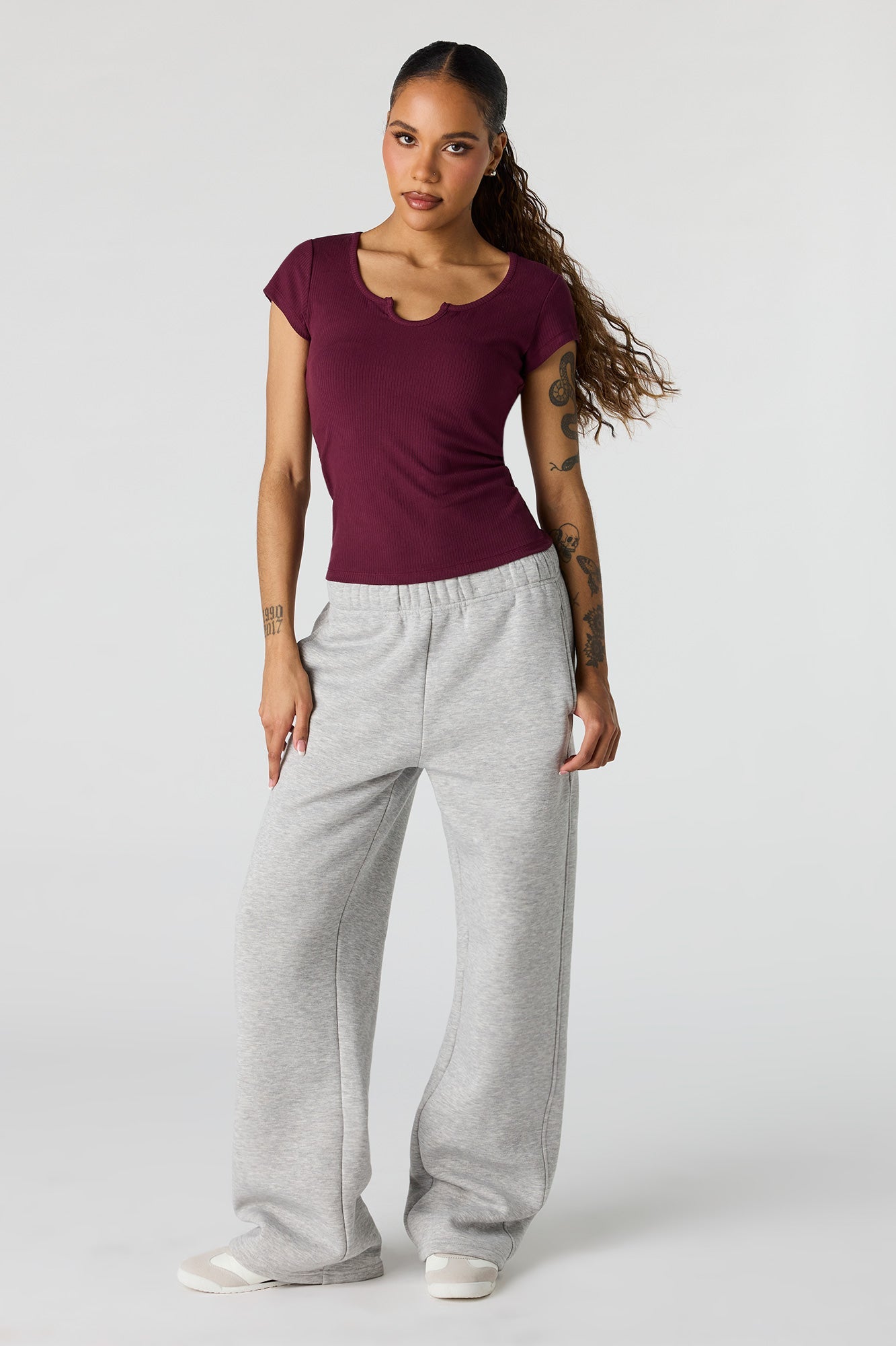 Scoop Neck Ribbed T-Shirt