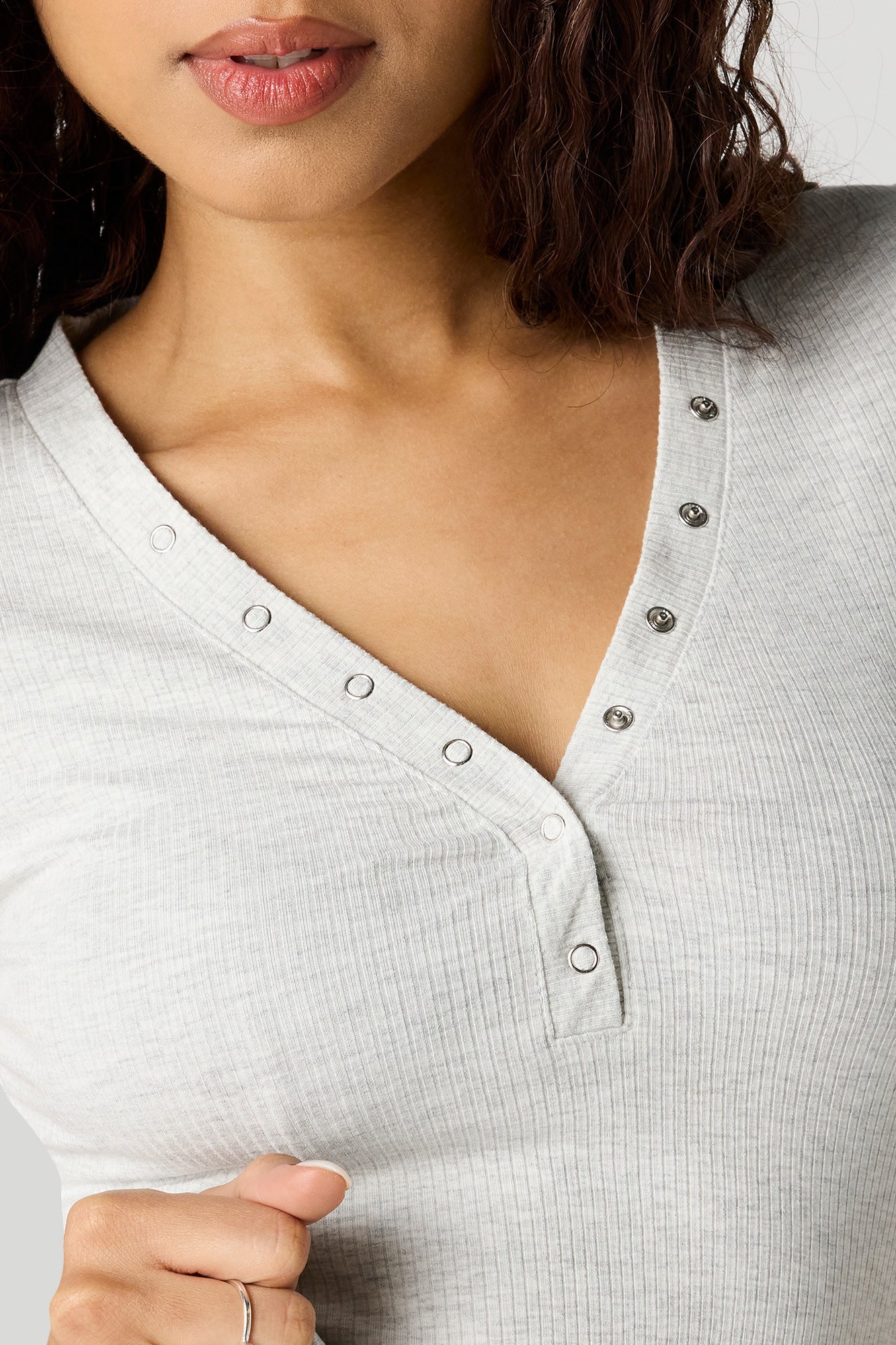 Ribbed Henley T-Shirt