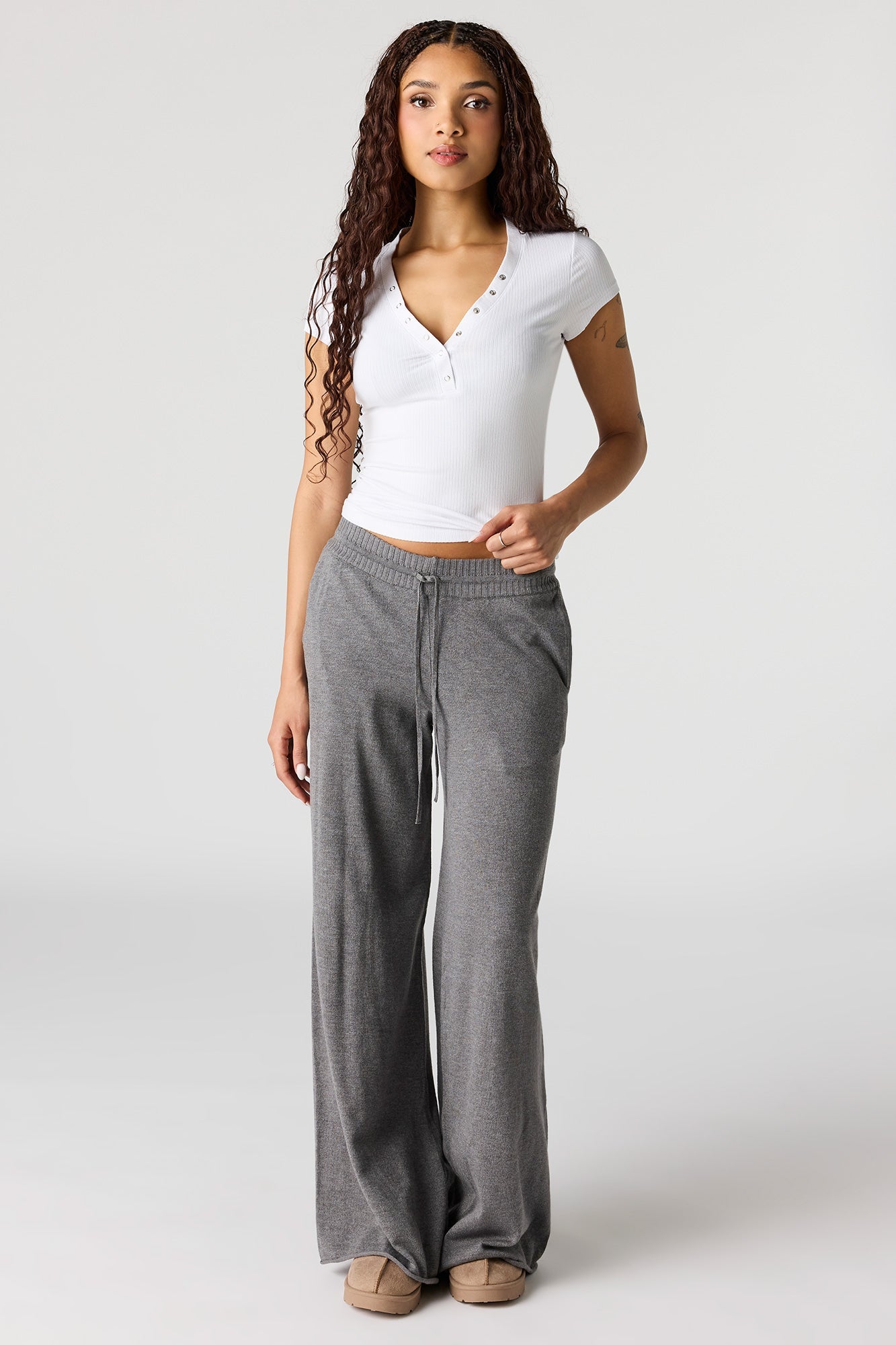 Ribbed Henley T-Shirt