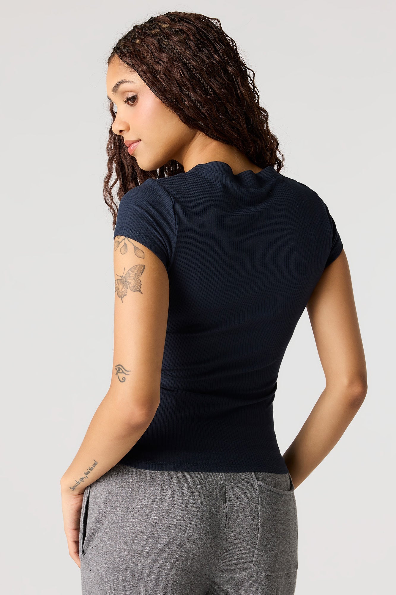 Ribbed Henley T-Shirt