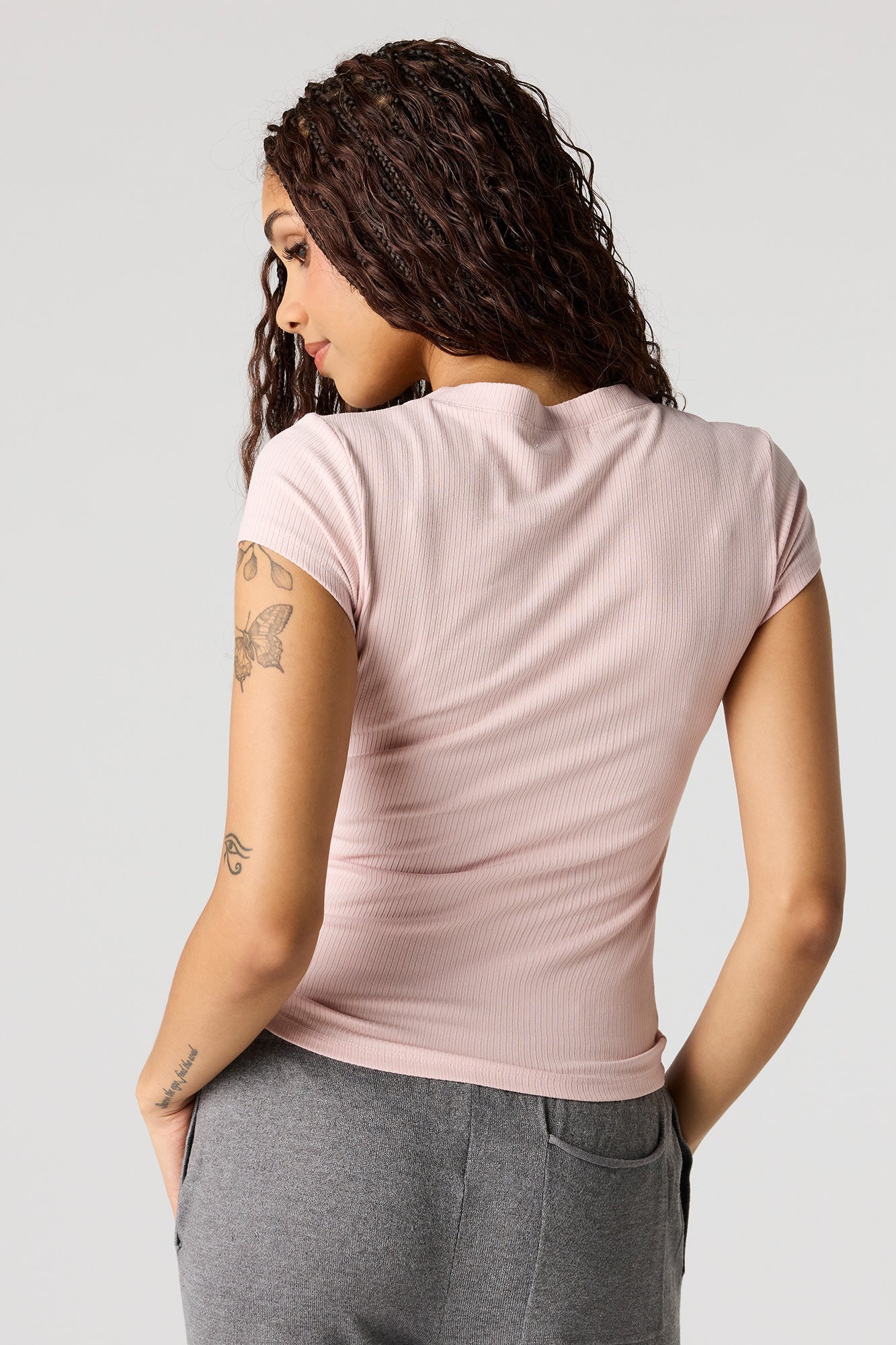 Ribbed Henley T-Shirt