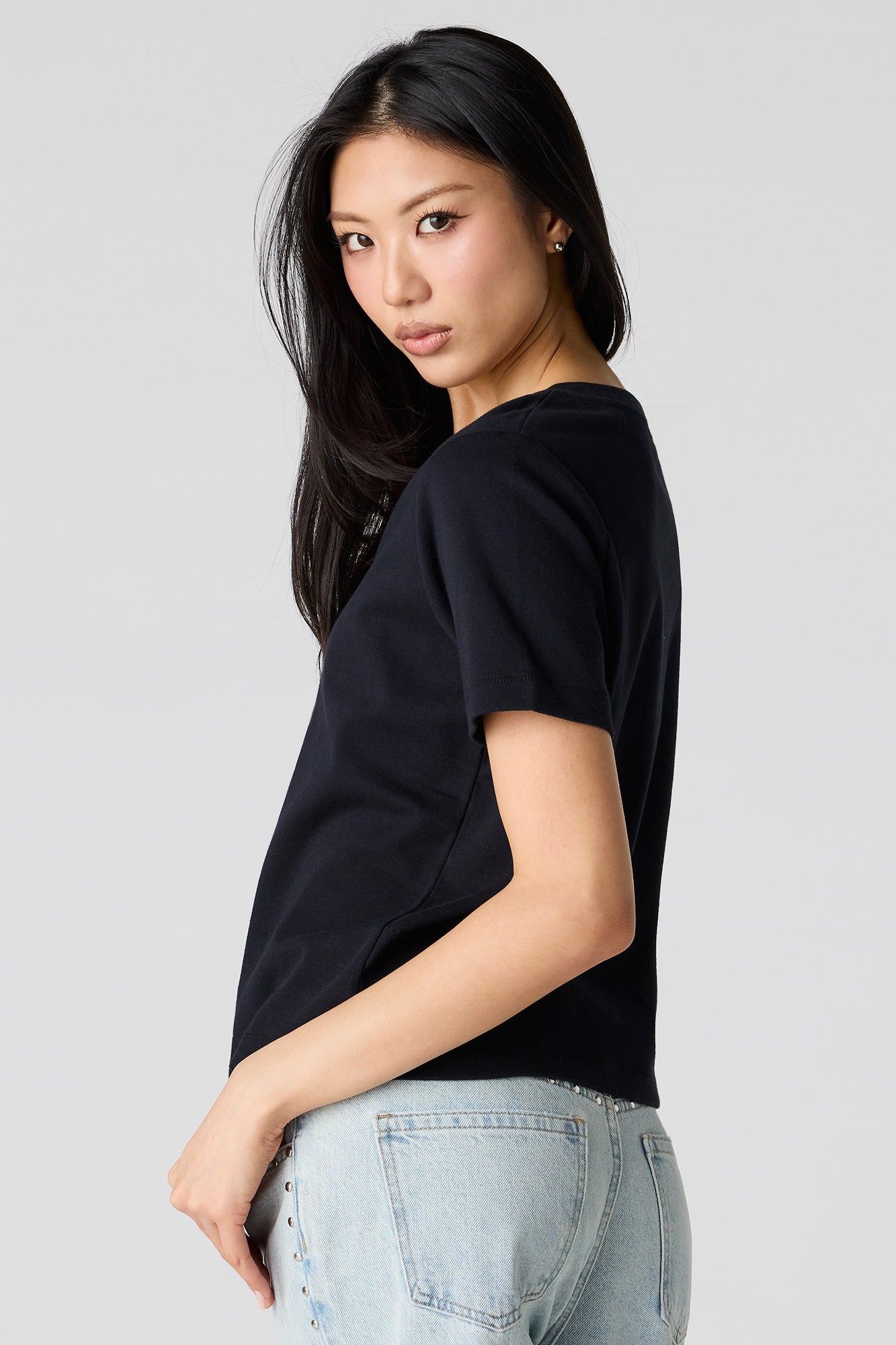 Luxe Heavy Cotton Boxy V-Neck T-Shirt