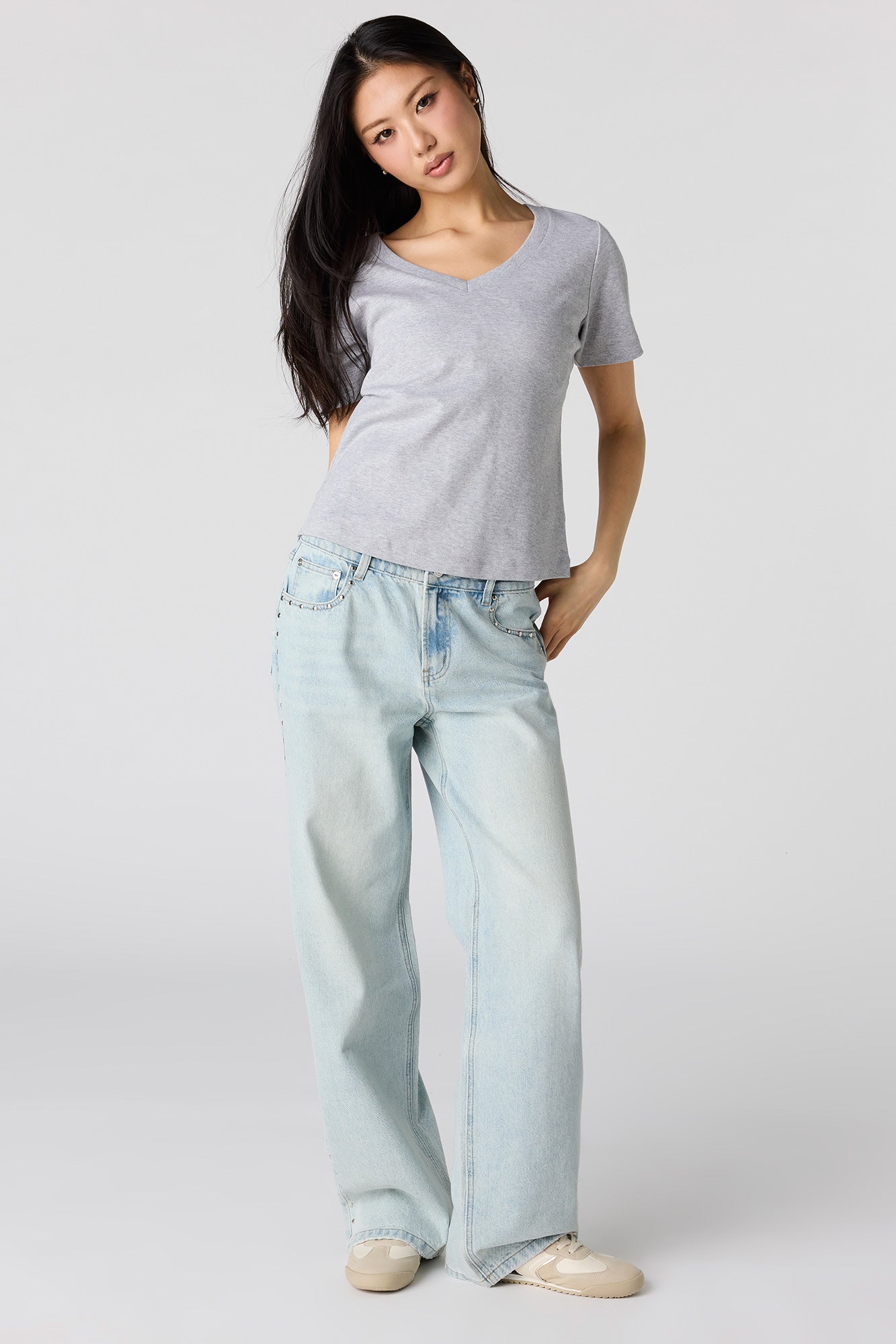 Luxe Heavy Cotton Boxy V-Neck T-Shirt