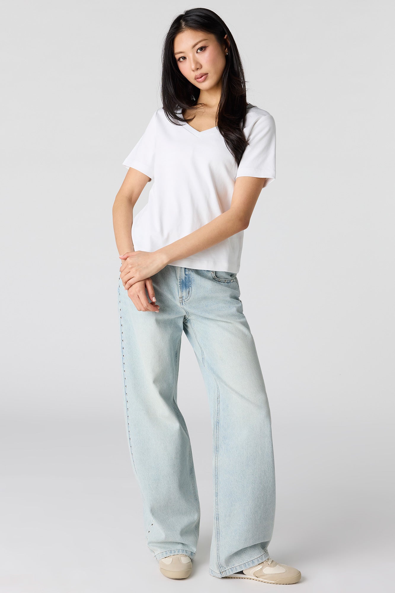 Luxe Heavy Cotton Boxy V-Neck T-Shirt