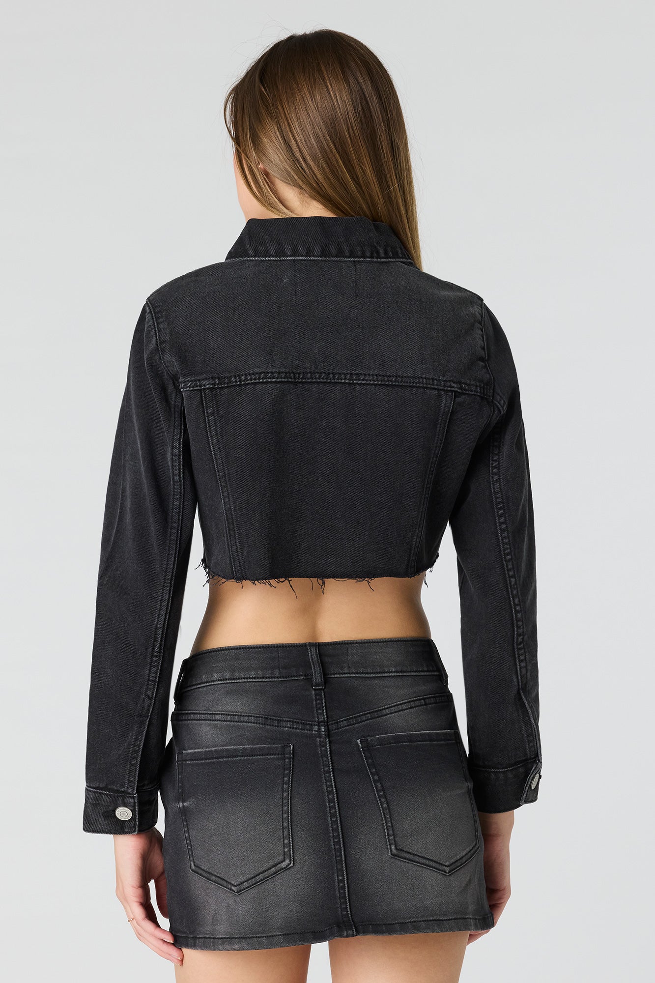 Ripped Cropped Denim Jacket