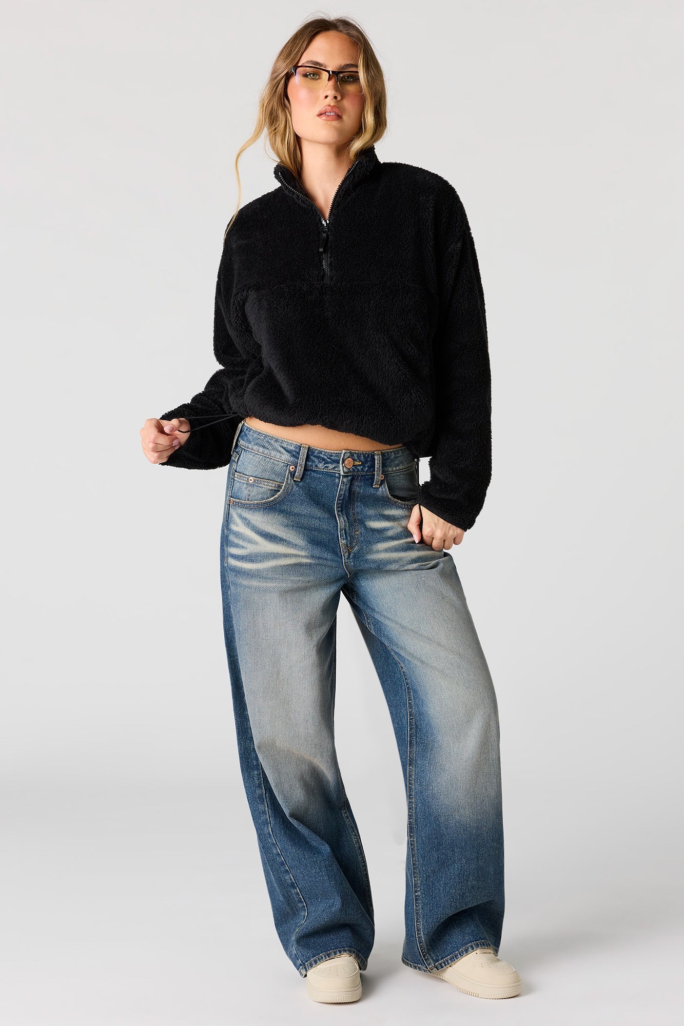 Sherpa Fleece Quarter Zip Sweater