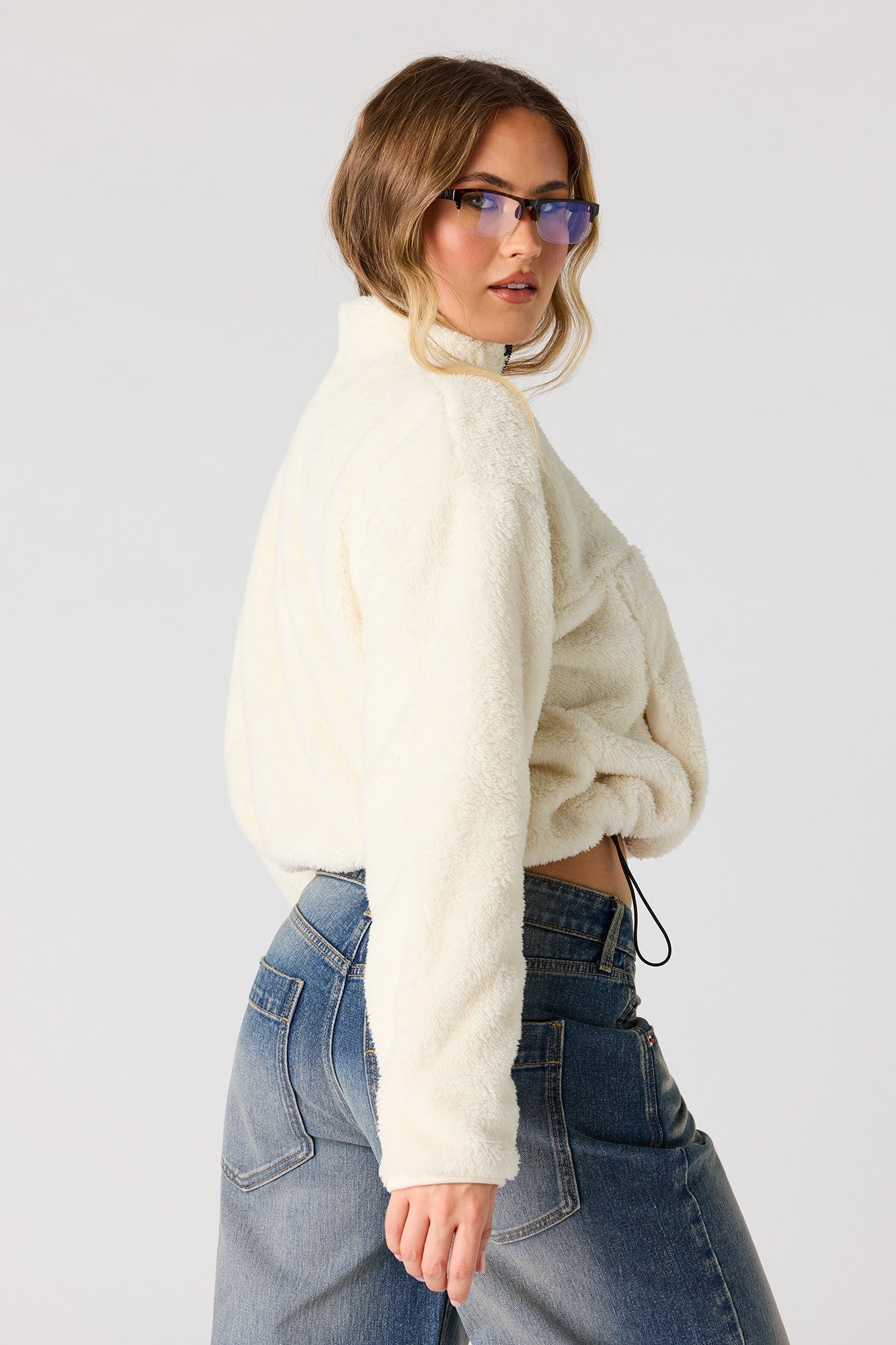 Sherpa Fleece Quarter Zip Sweater