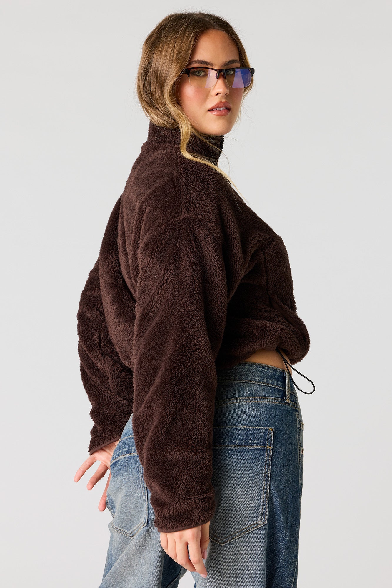 Sherpa Fleece Quarter Zip Sweater