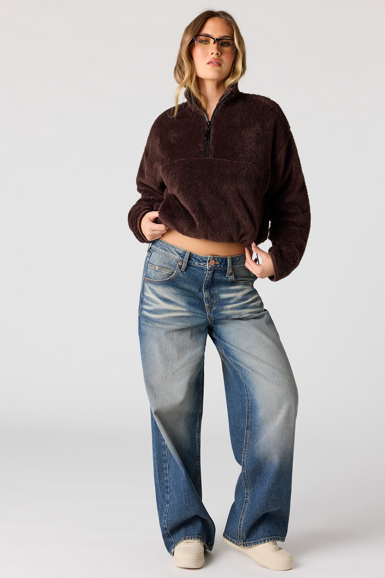 Sherpa Fleece Quarter Zip Sweater