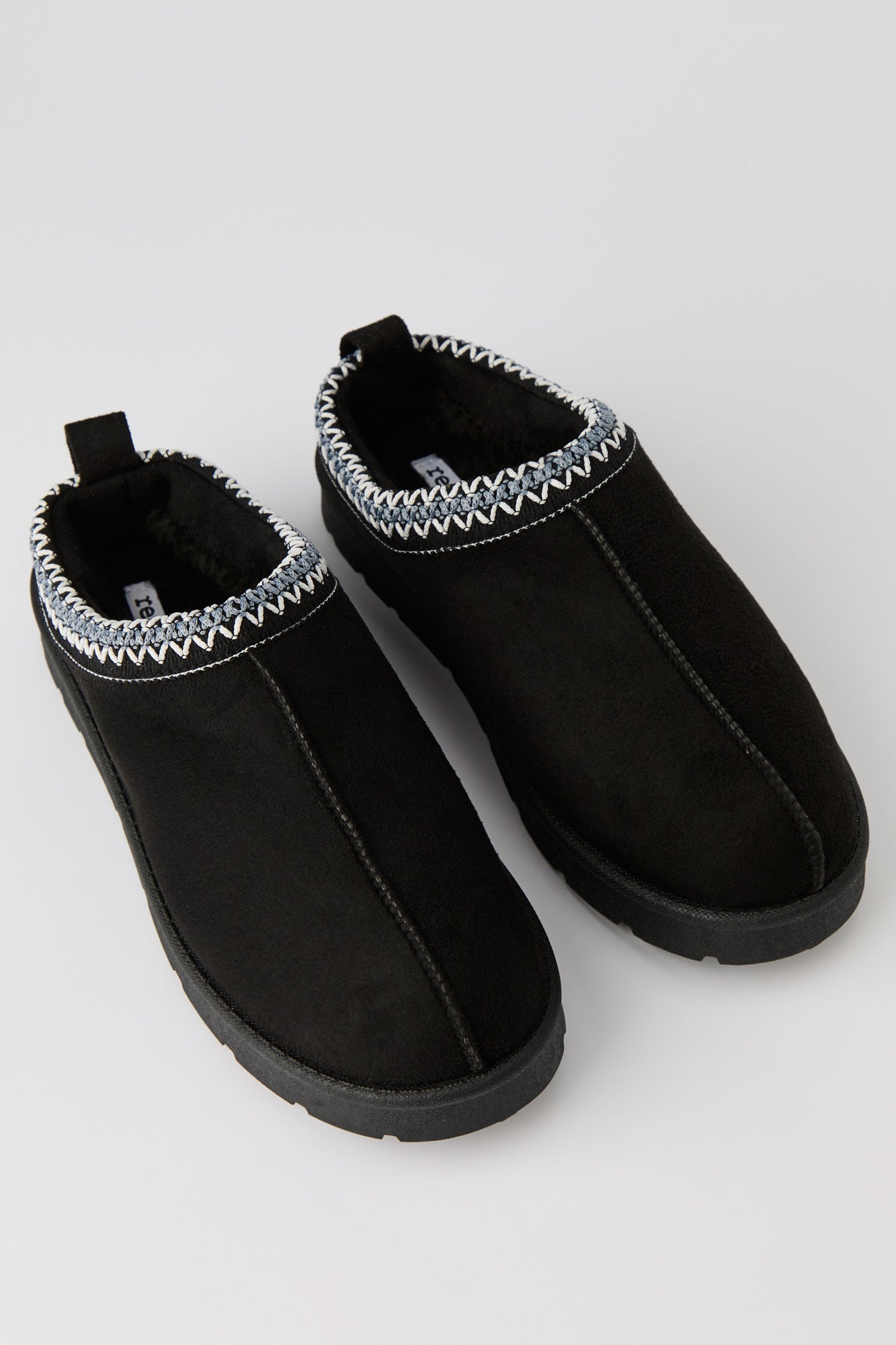 Faux Suede Embroidered Slipper Booties