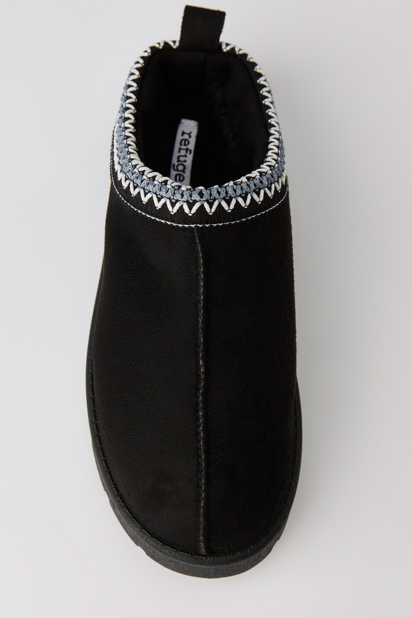Faux Suede Embroidered Slipper Booties