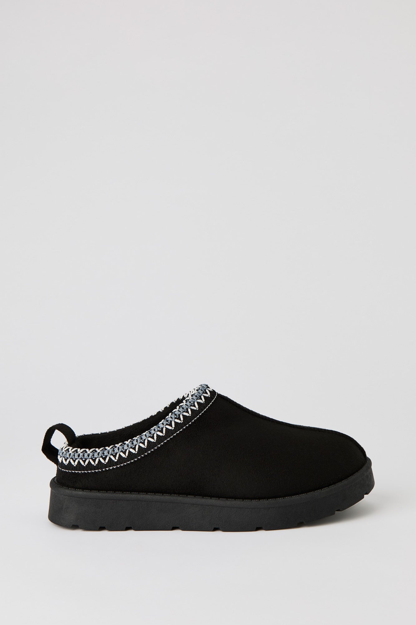 Faux Suede Embroidered Slipper Booties