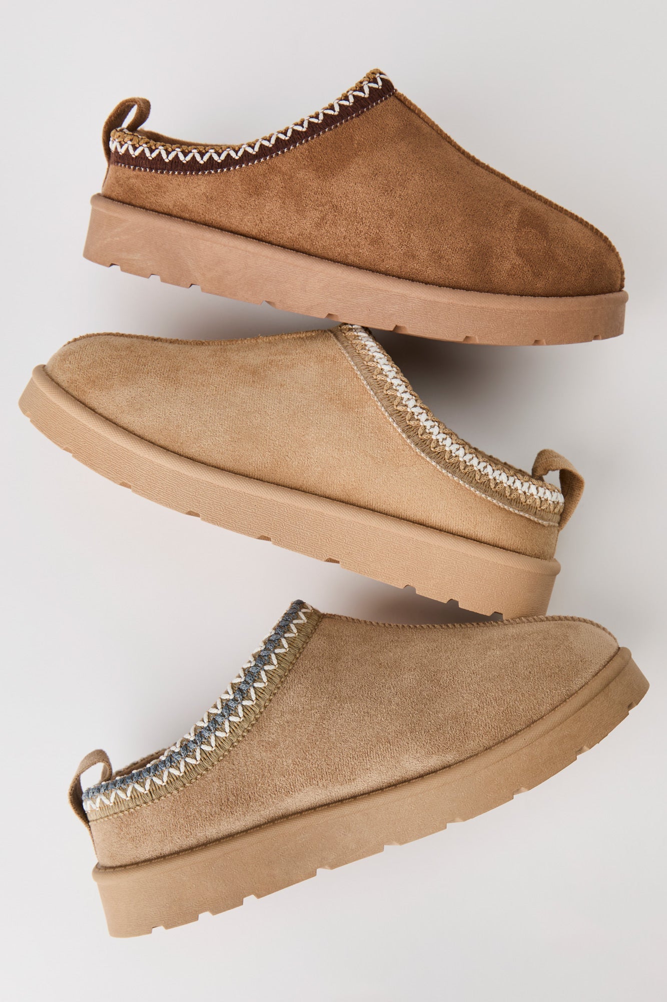Faux Suede Embroidered Slipper Booties