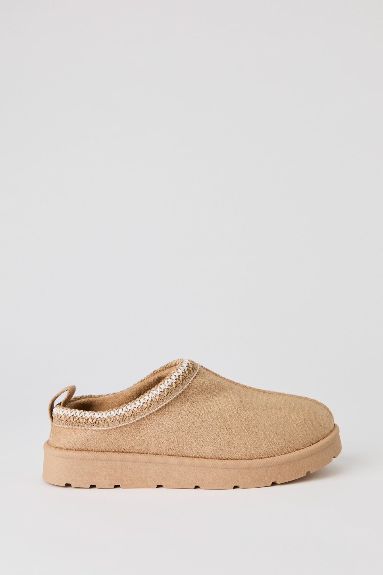 Faux Suede Embroidered Slipper Booties