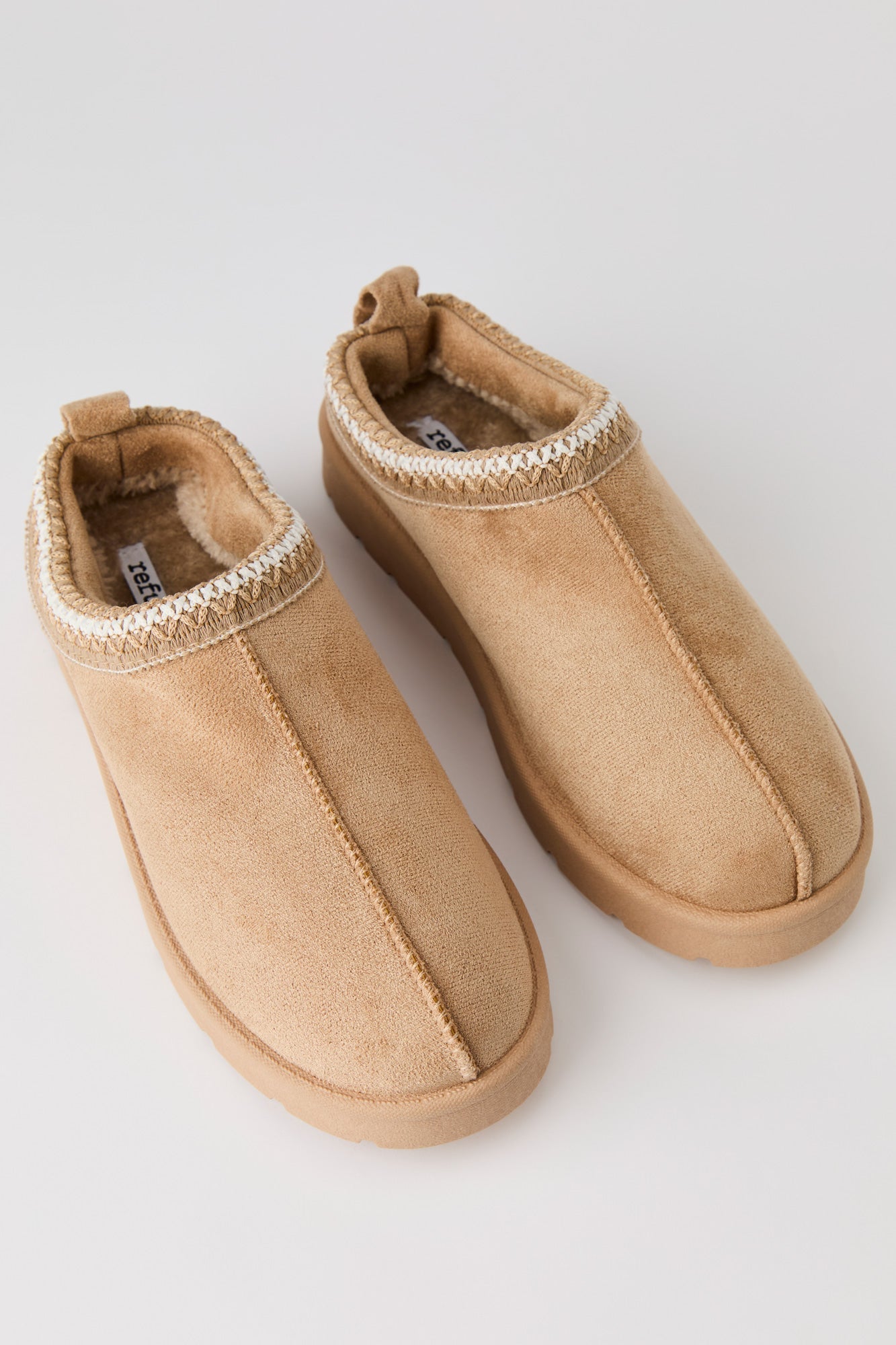 Faux Suede Embroidered Slipper Booties