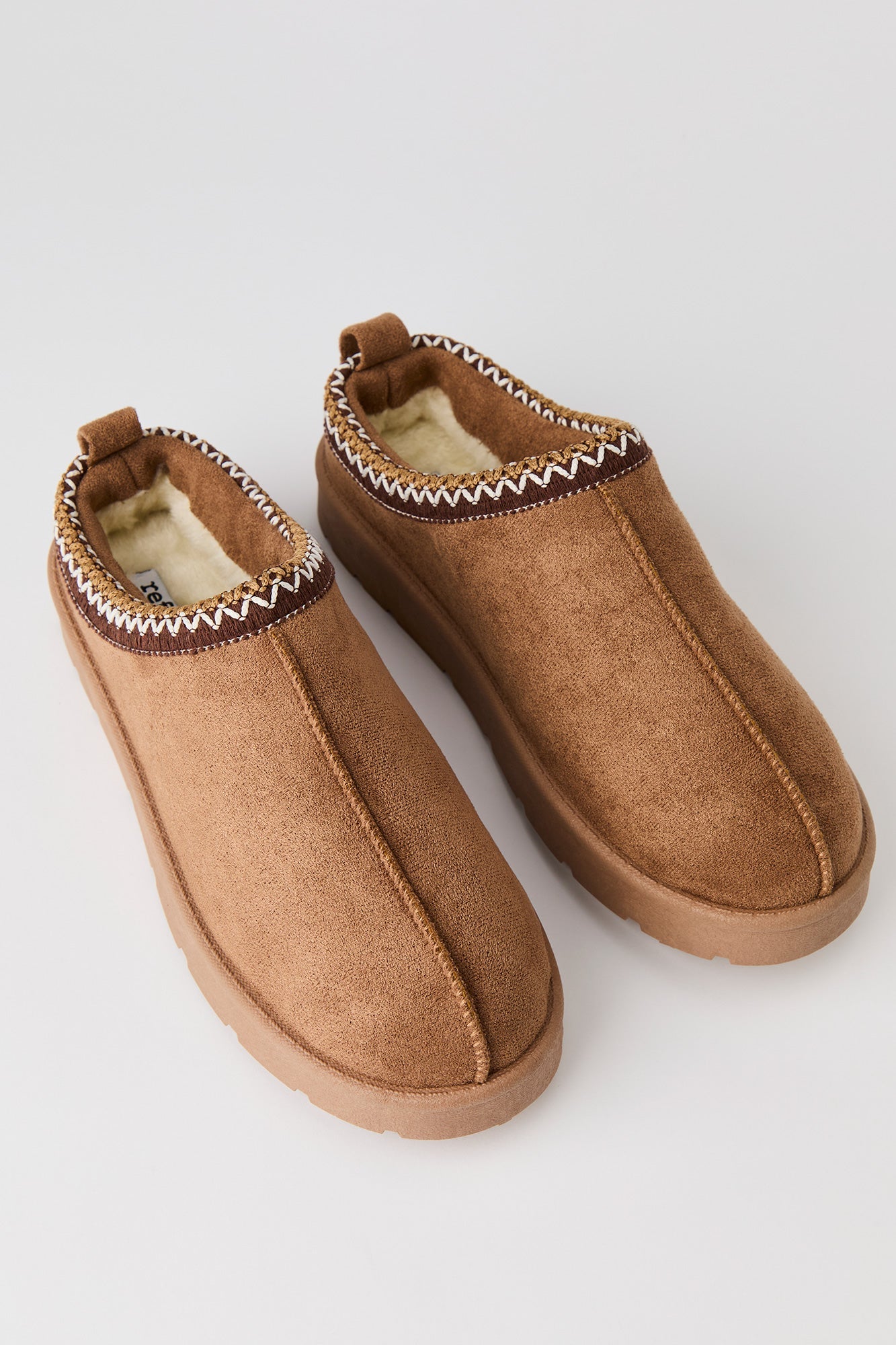 Faux Suede Embroidered Slipper Booties