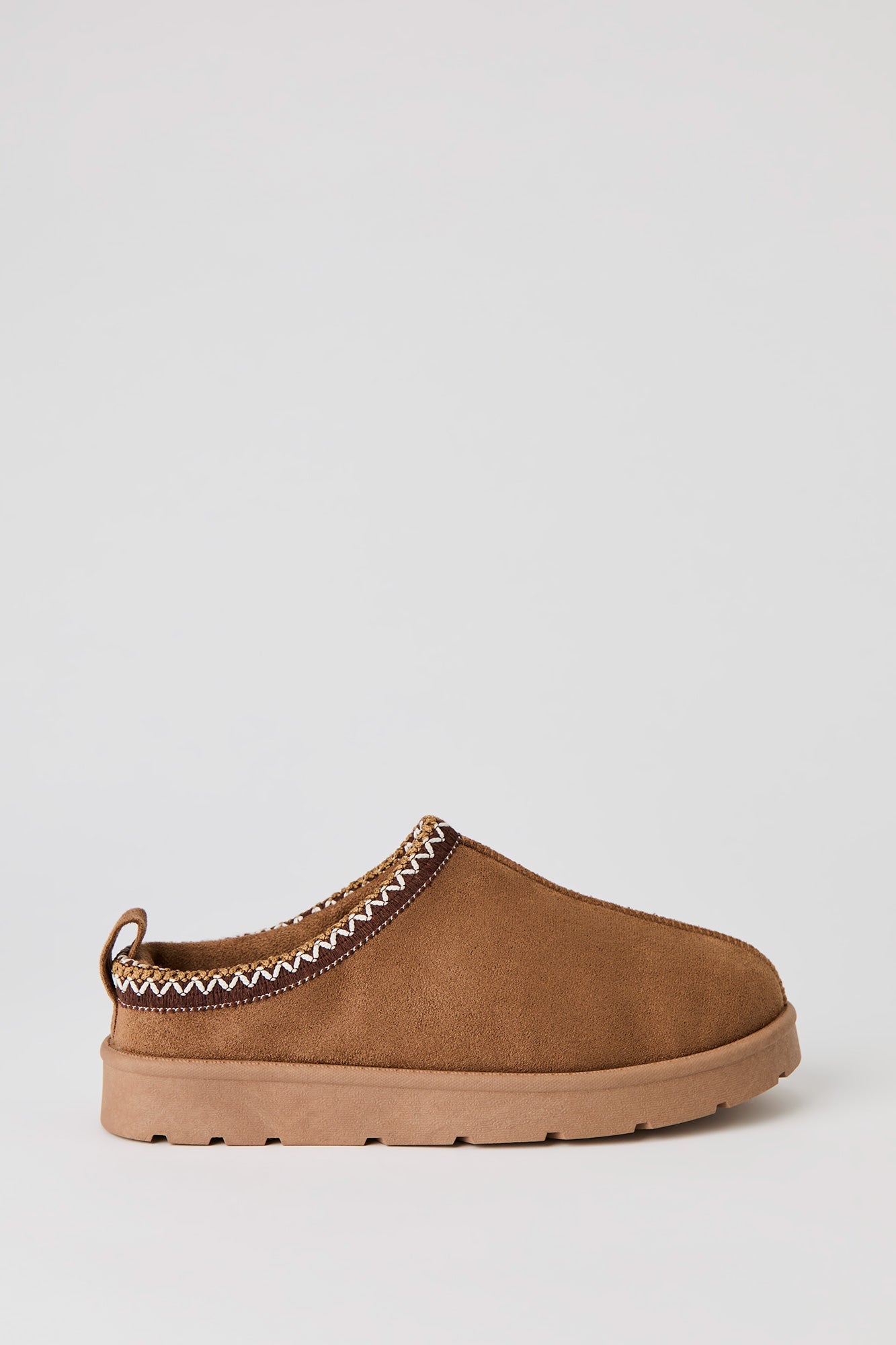 Faux Suede Embroidered Slipper Booties