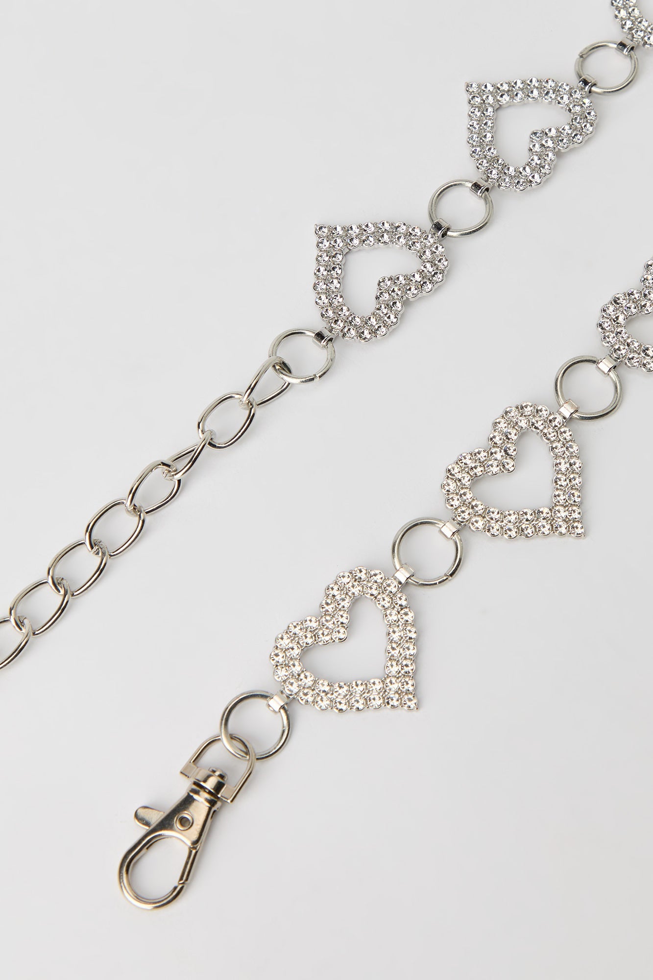 Rhinestone Heart Chain Belt