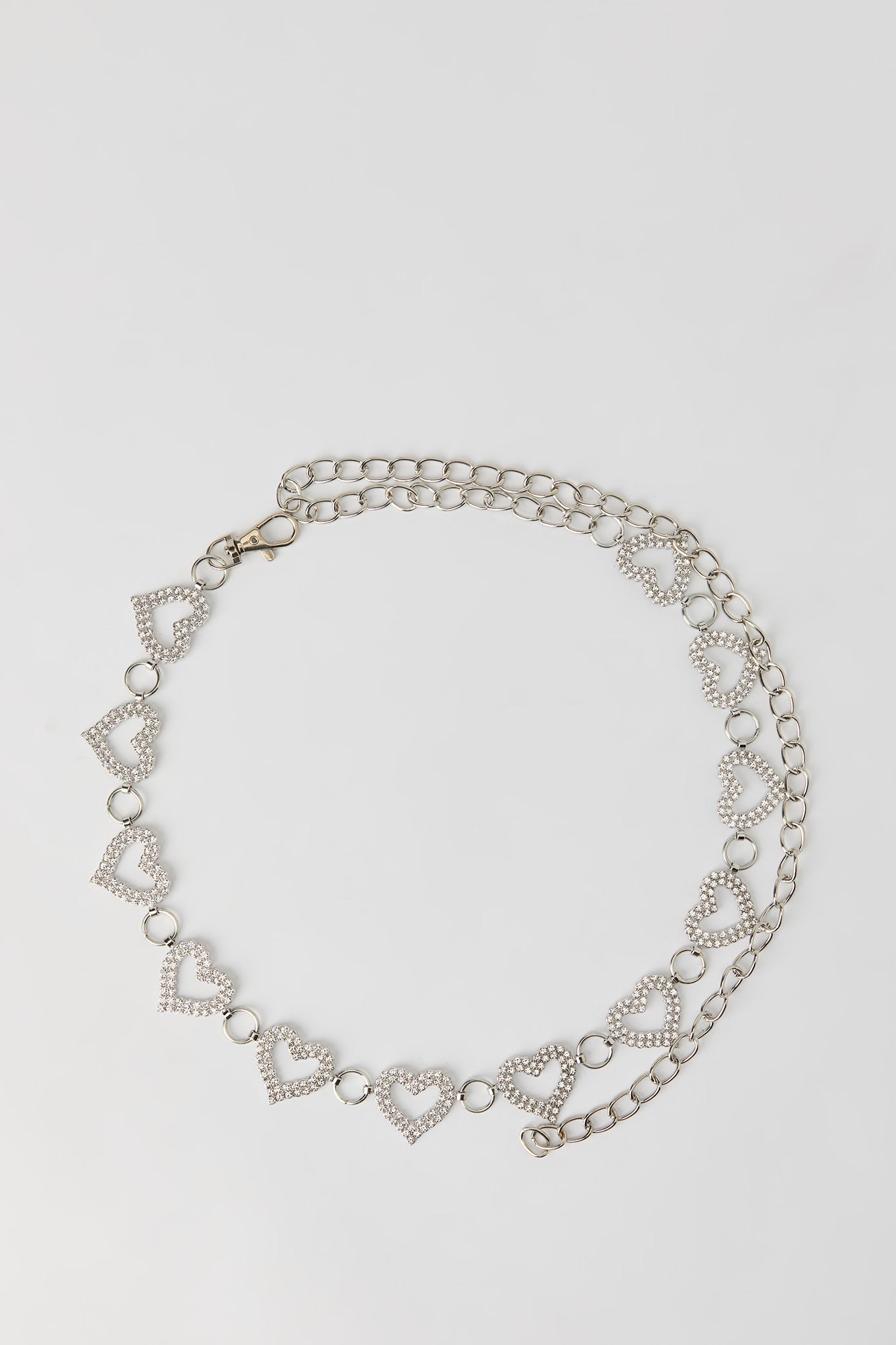 Rhinestone Heart Chain Belt