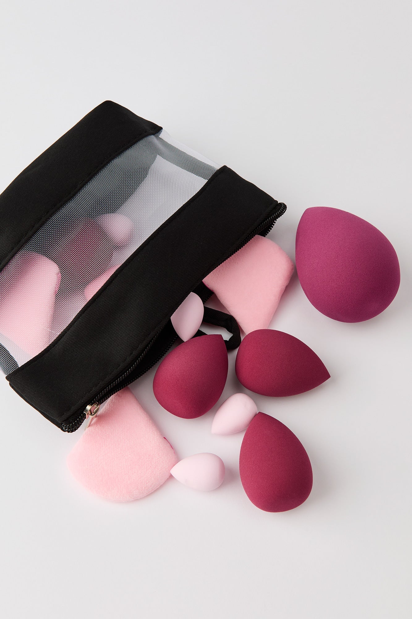 Makeup Bag & Sponge Set (14 Pcs)