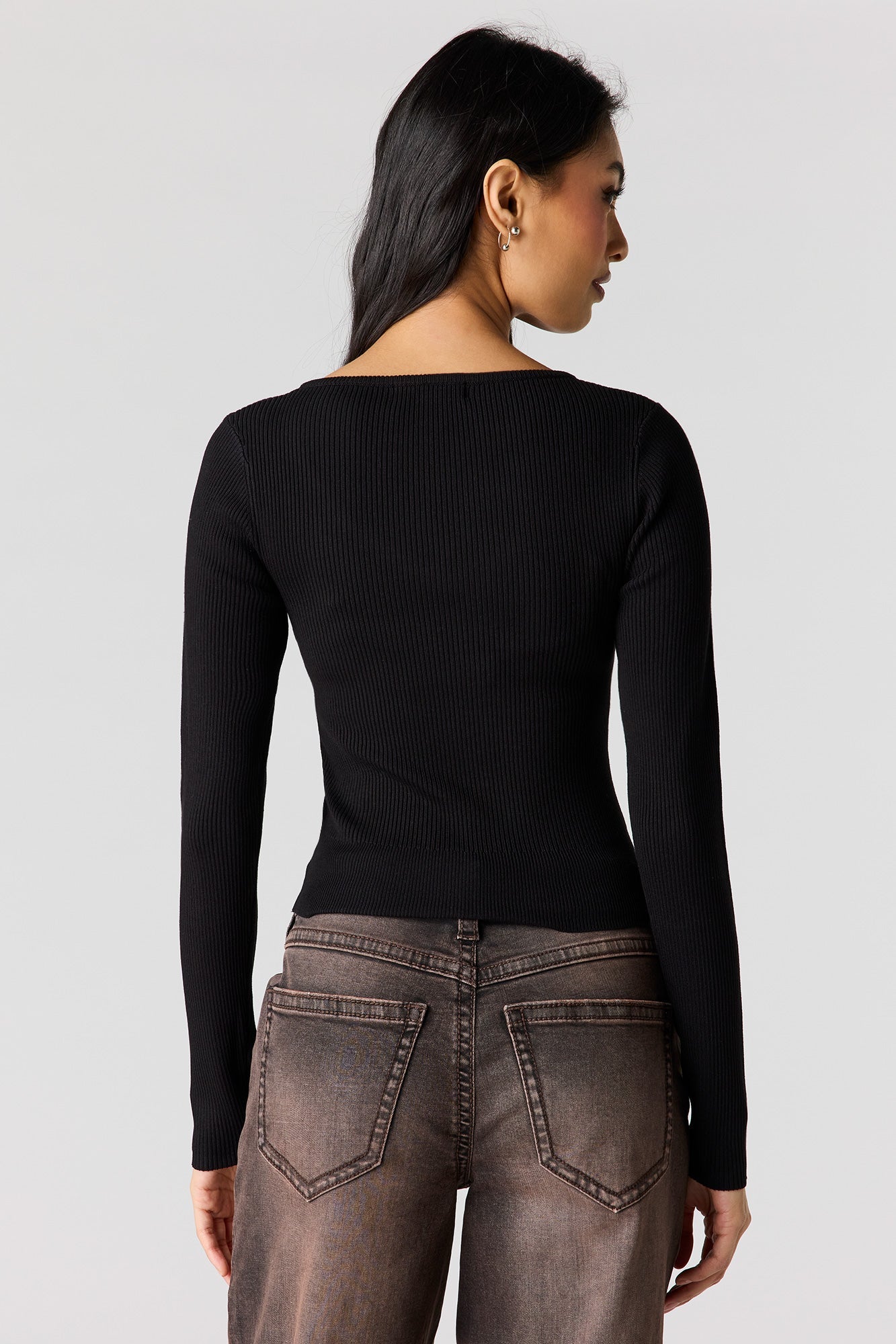 Ribbed V-Neck Sweater