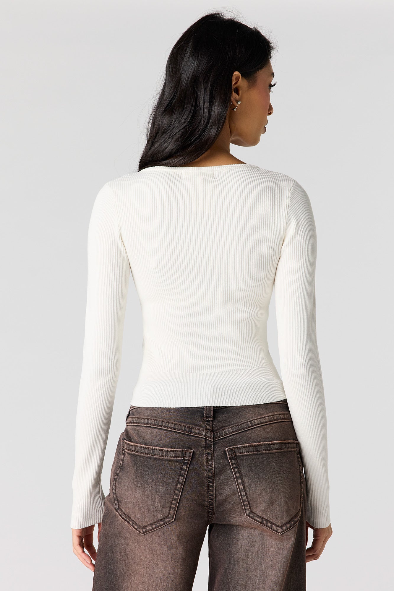 Ribbed V-Neck Sweater