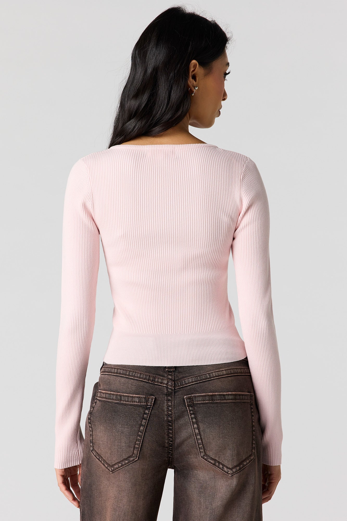 Ribbed V-Neck Sweater