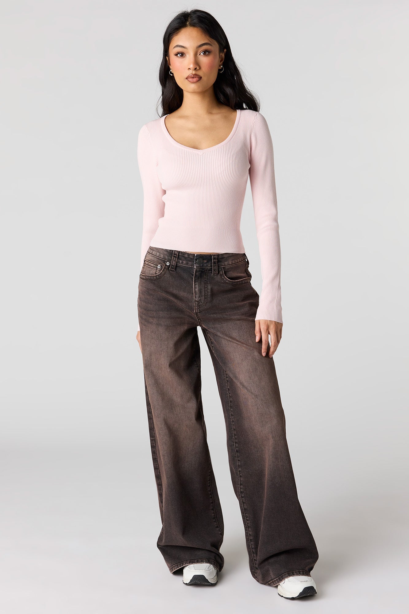 Ribbed V-Neck Sweater