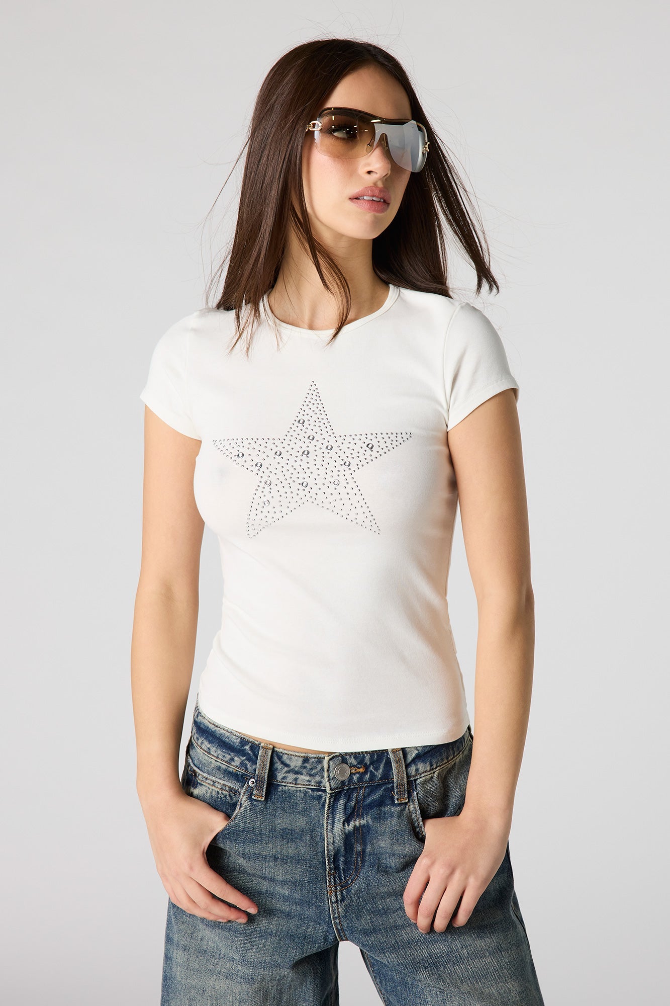 Graphic Ribbed Fitted T-Shirt