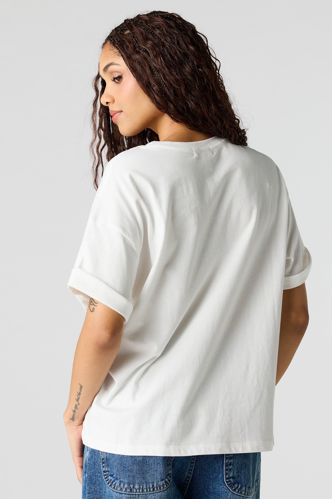 Rhinestone Graphic Boyfriend T-Shirt
