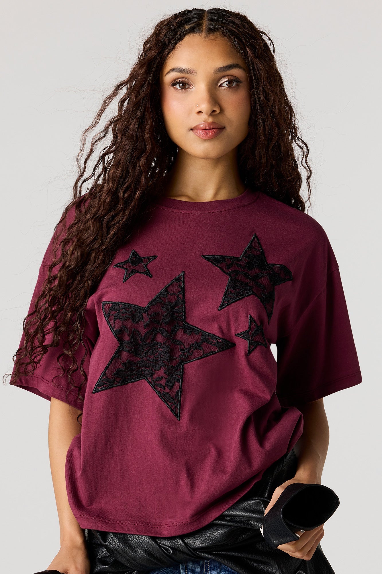 Rhinestone Graphic Boyfriend T-Shirt
