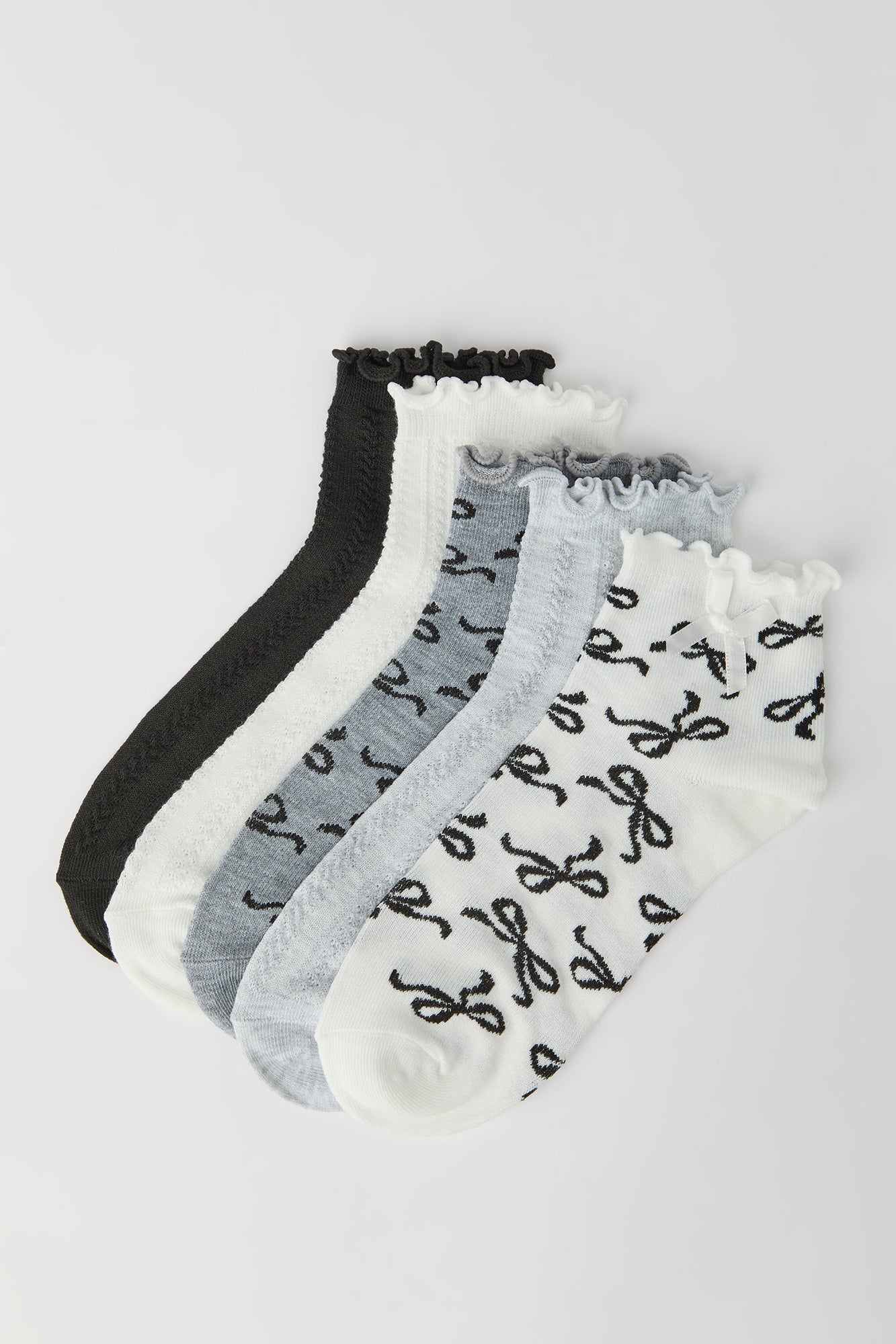 Bow Ruffle Socks (5 Pack)