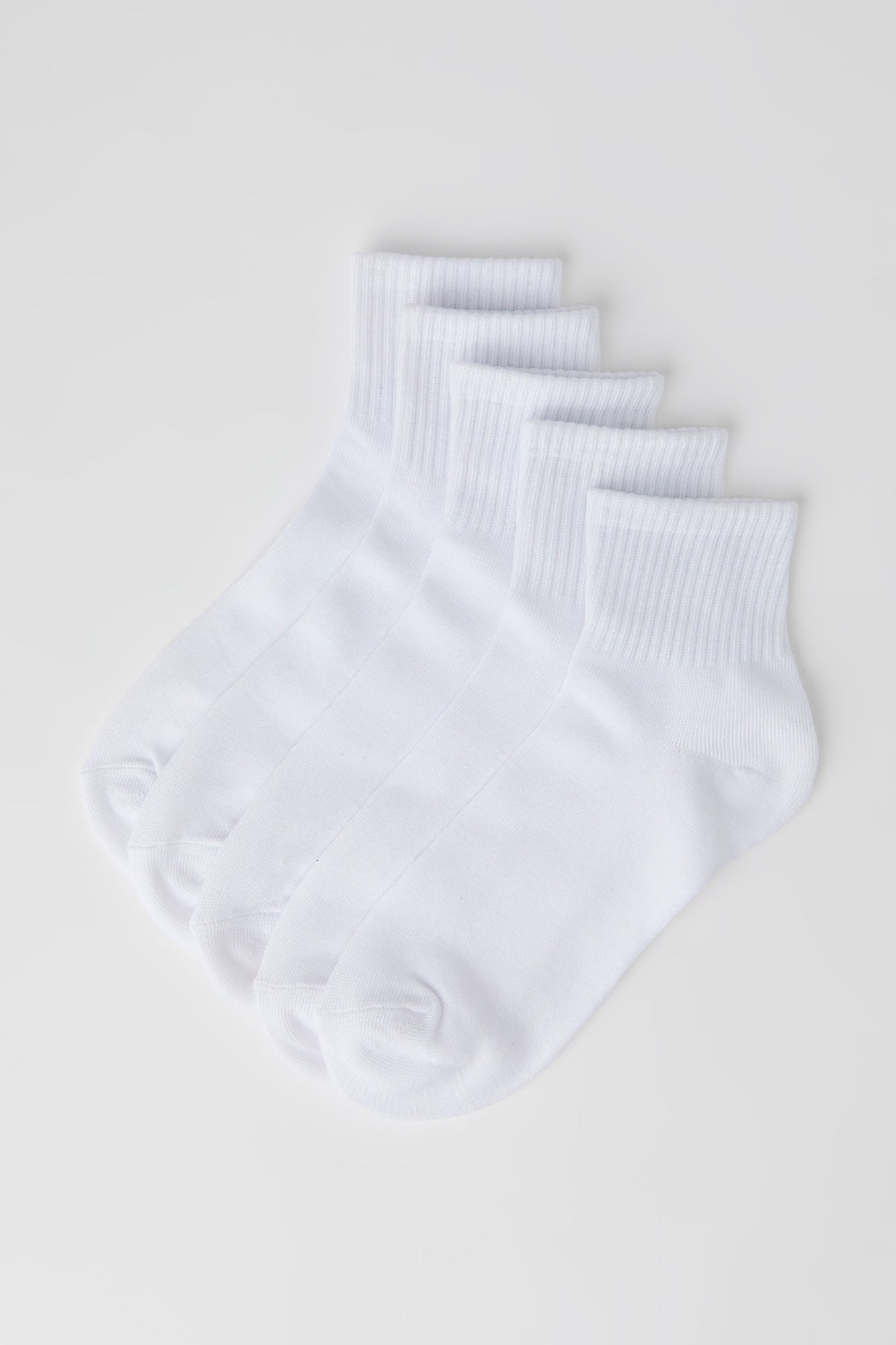 Ribbed Cuff Quarter Socks (5 Pack)